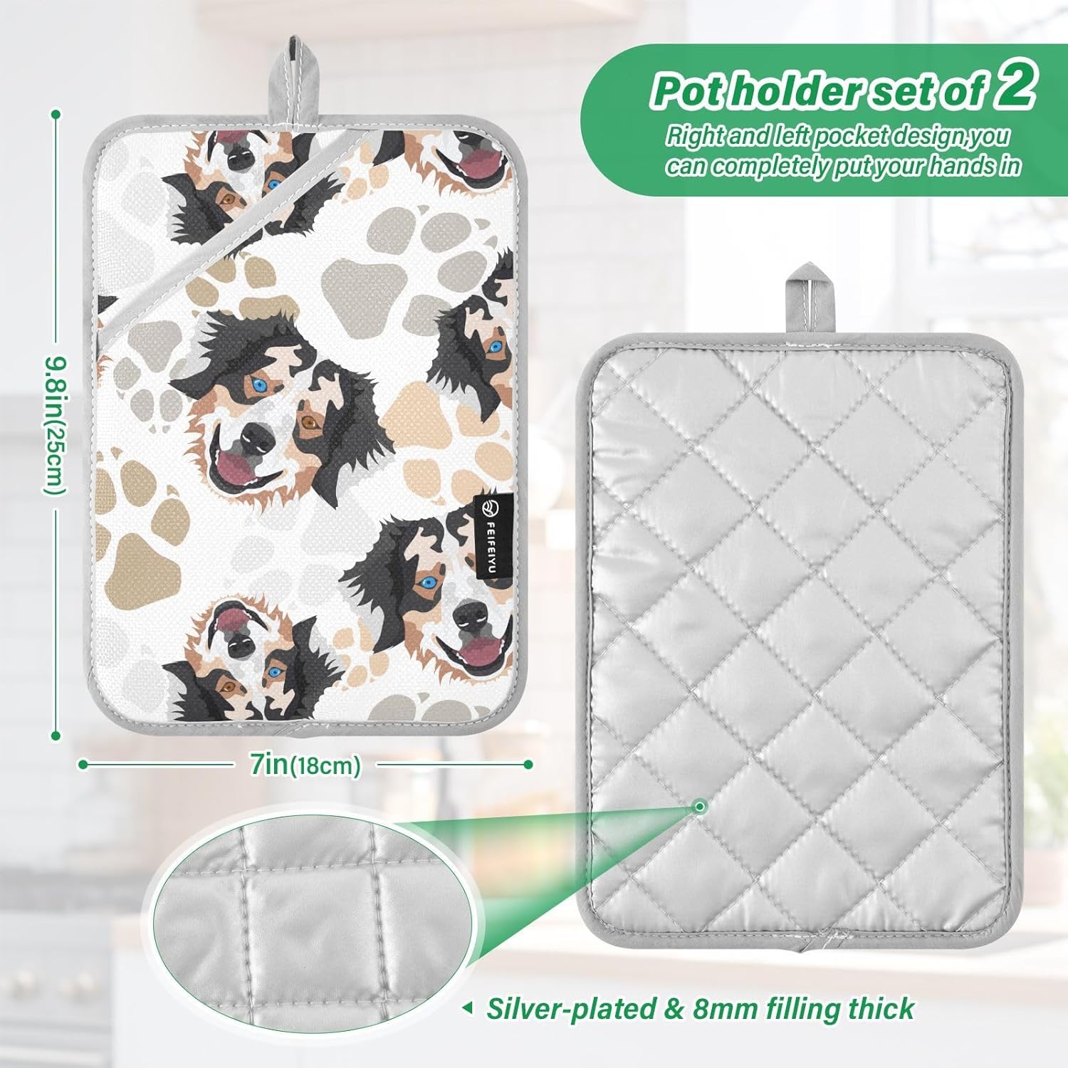 Potholder Australian Shepherd Dual Use