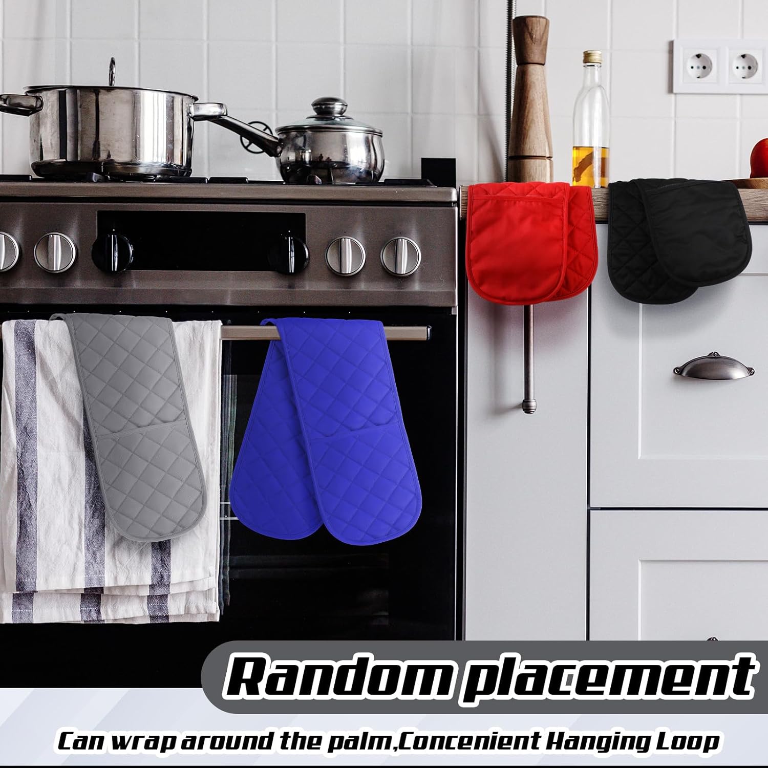 TecUnite 4-Piece Set of Heat-Resistant Oven Mitts