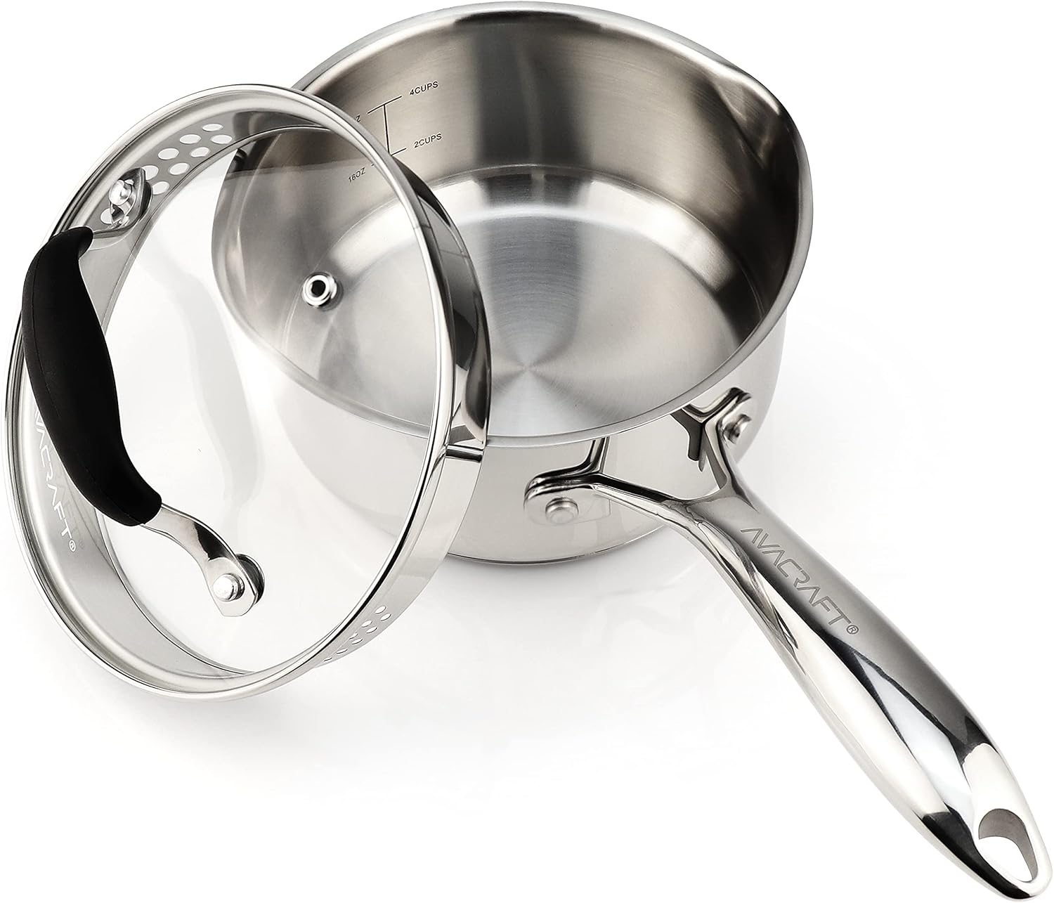 Stainless Steel Multurpose Saucepan with Glass Lid