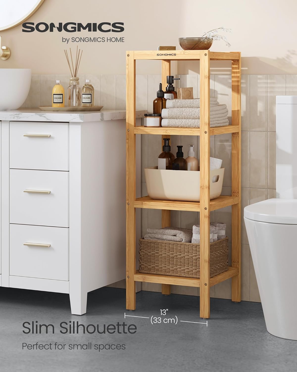 4-Tier Bamboo Storage Shelf
