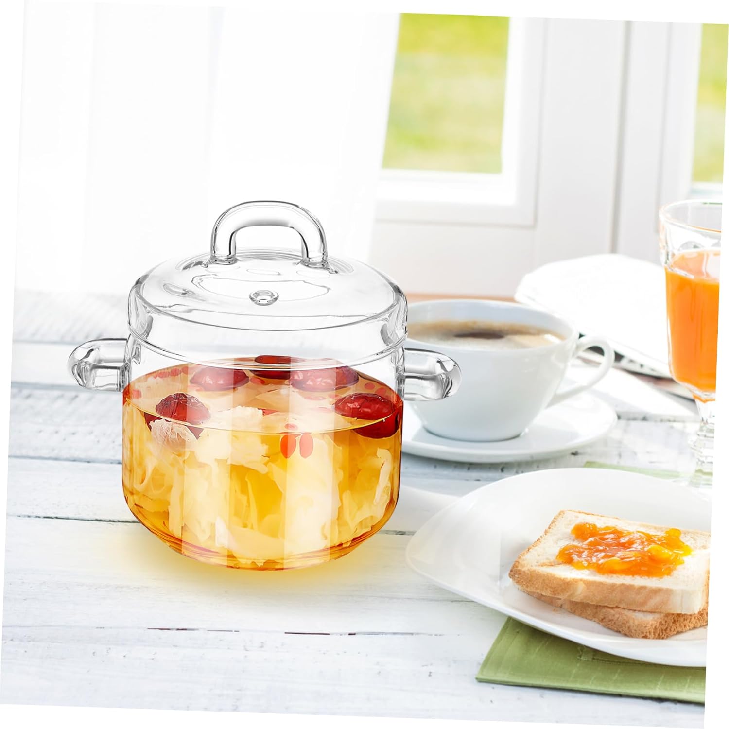 bidsell700ml glass saucepan with lid high-quality- for pasta and other dishes