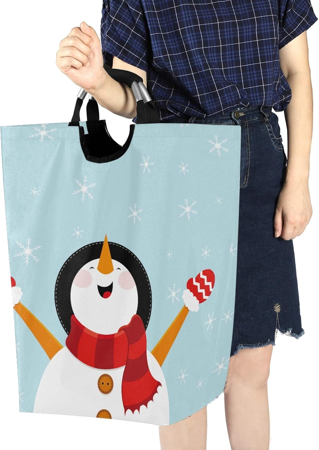 SUSIYO Snowman Enjoying Laundry Basket