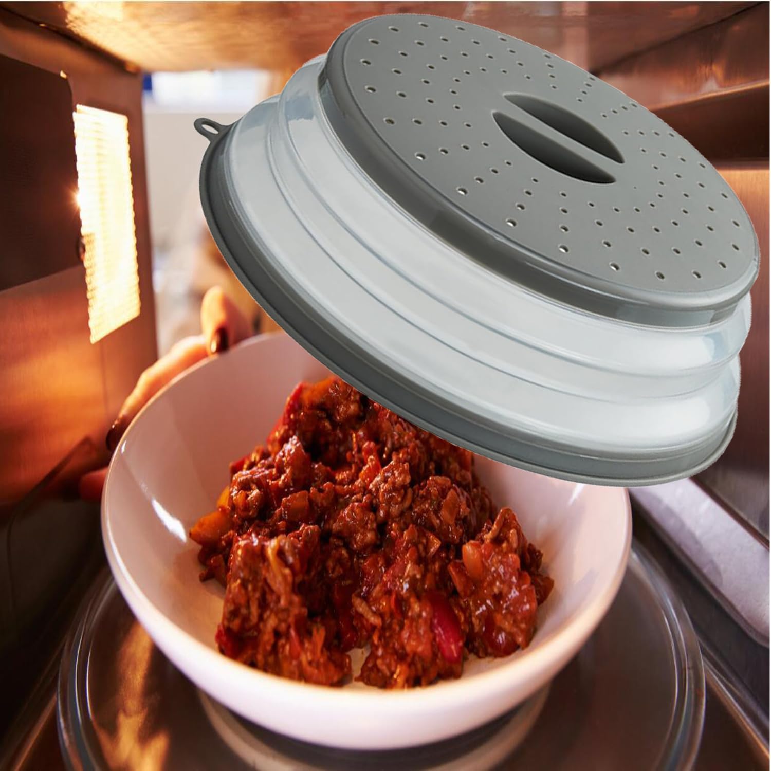 XGHJ 2 Pack Microwave Splatter Cover with Ventilation and Hook Hole