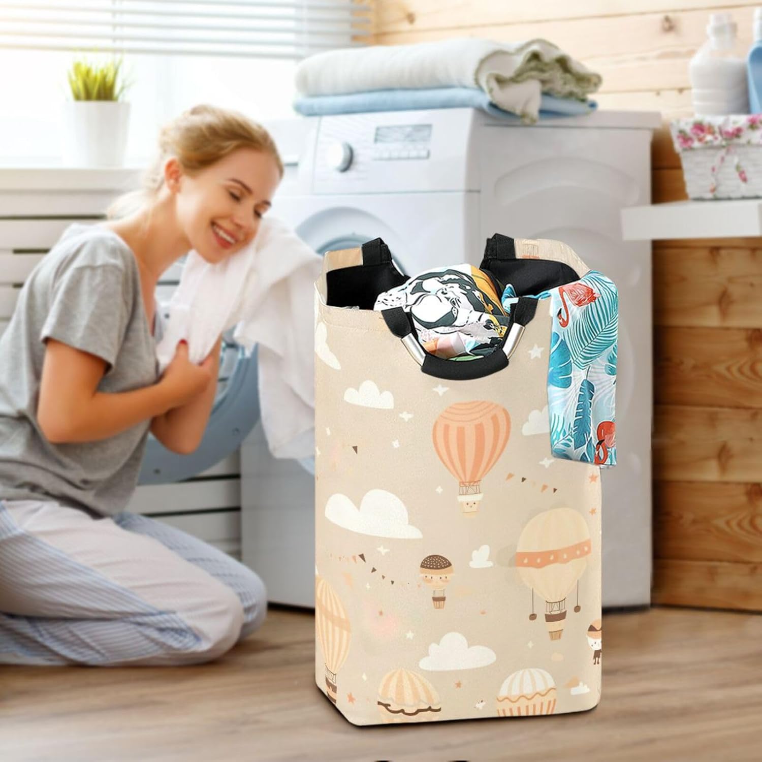 Kigai Collapsible Laundry Basket with Handles Durable Organization Tool for Home