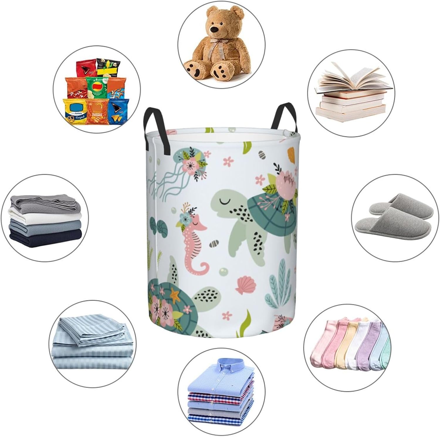 Turtle Laundry Hamper Collapsible with Handles