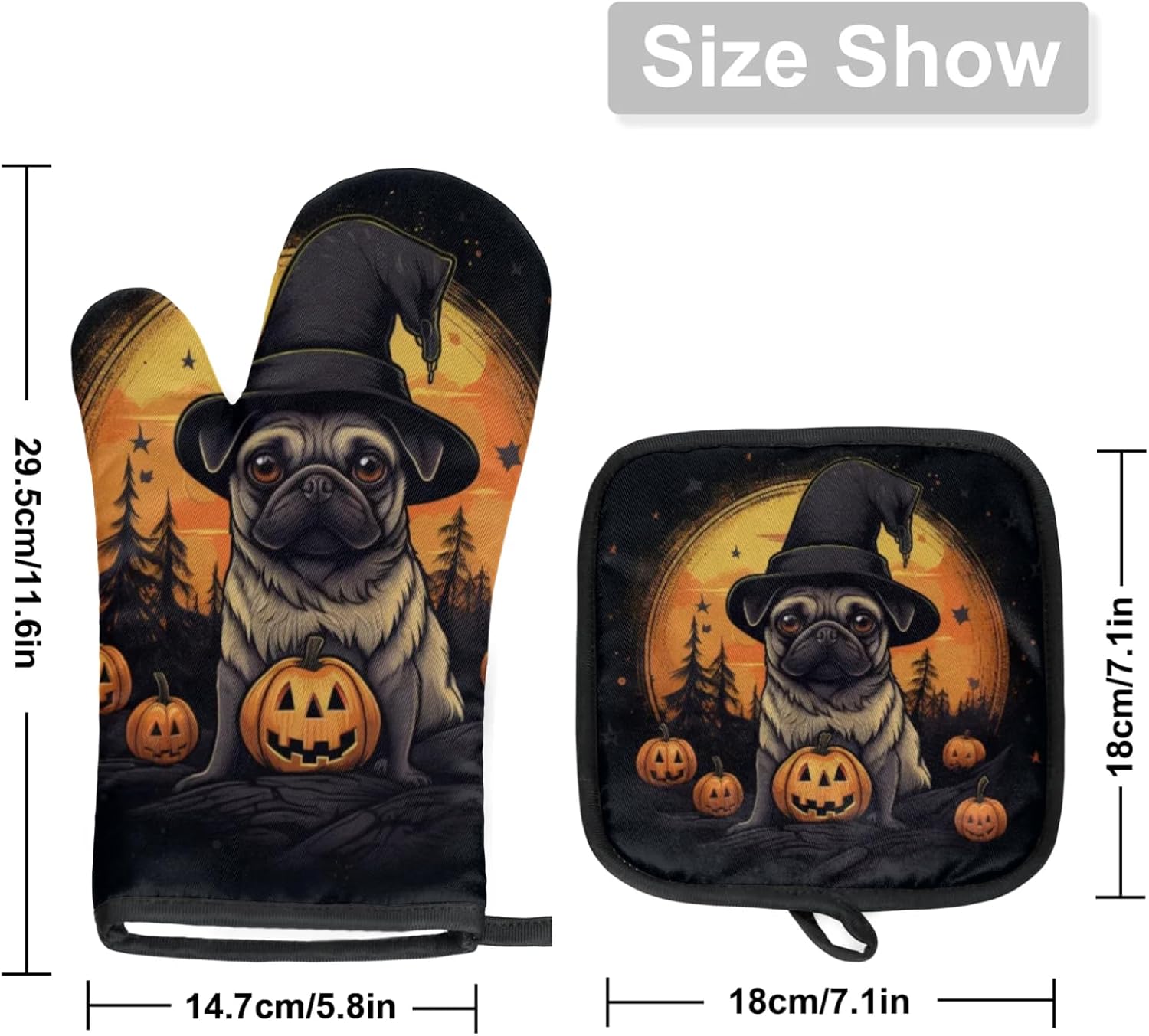 Halloween-Friendly Kitchen Mitts Pot Holders Set