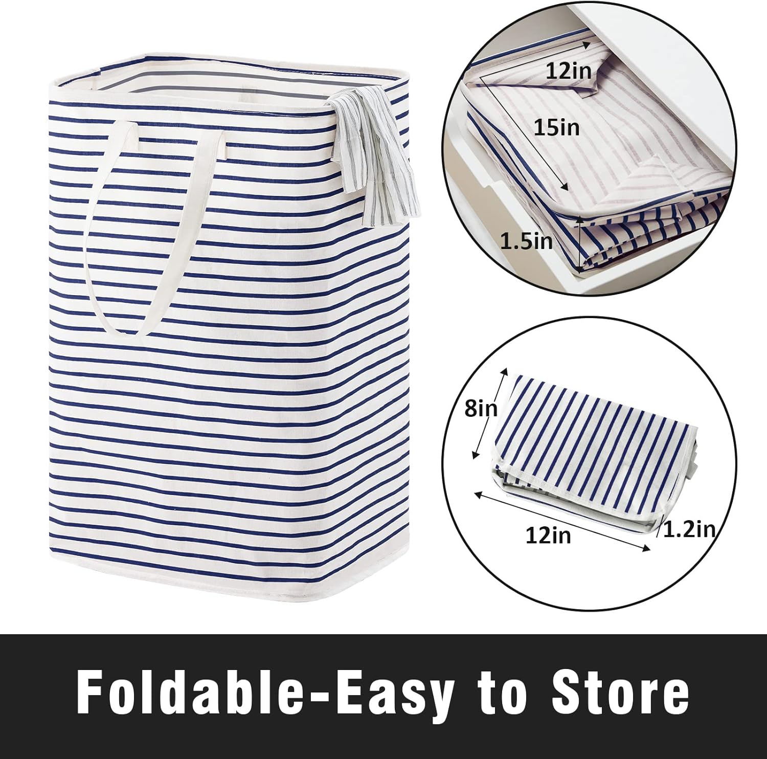 72-L Large Collapsible Laundry Basket Eco-Friendly Freestanding Clothes Hamper