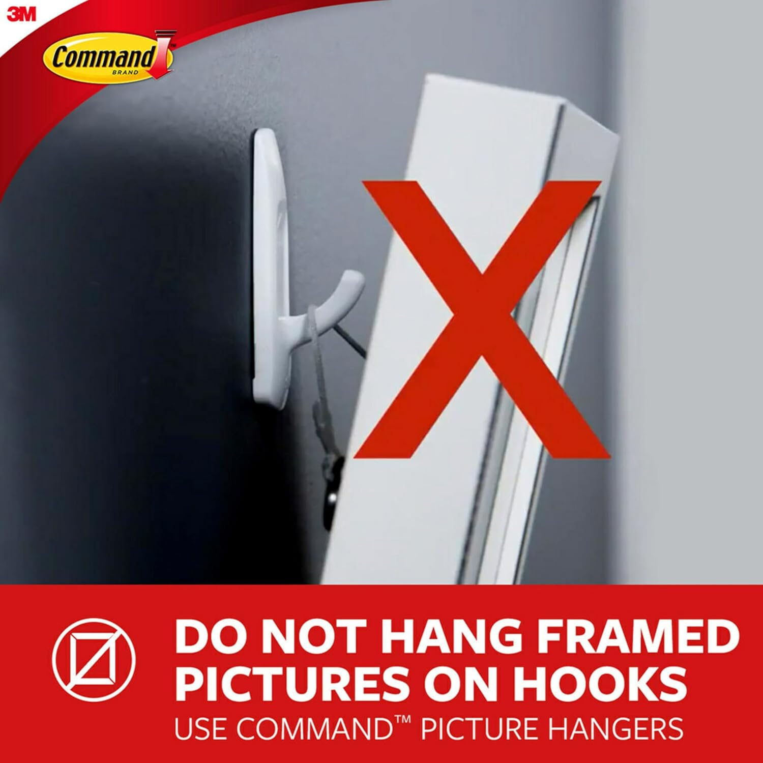 Command Large Modern Metal Hook Brushed Nickel