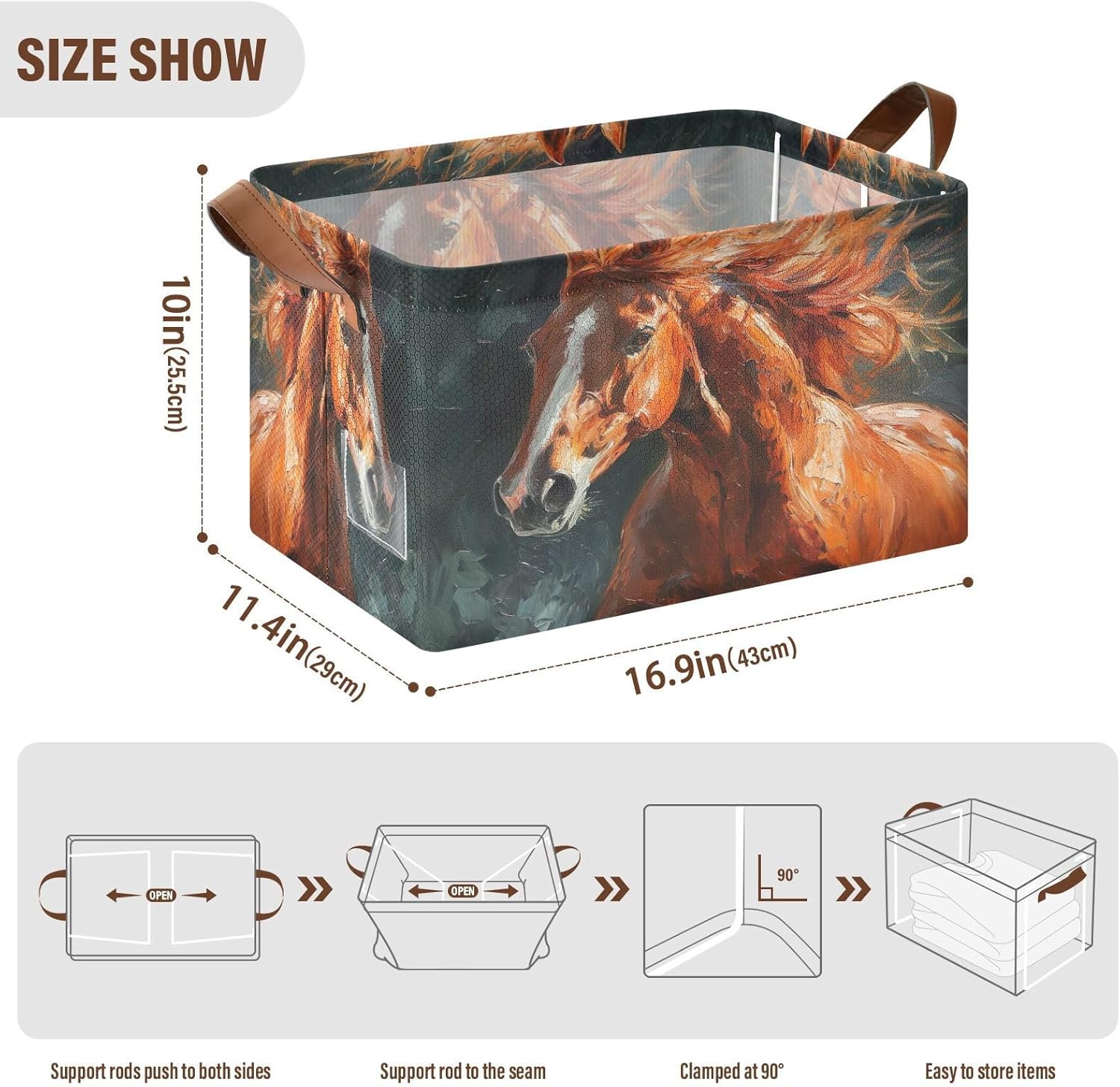 LARGE 32L Collapsible Storage Bin for Laundry and Organization