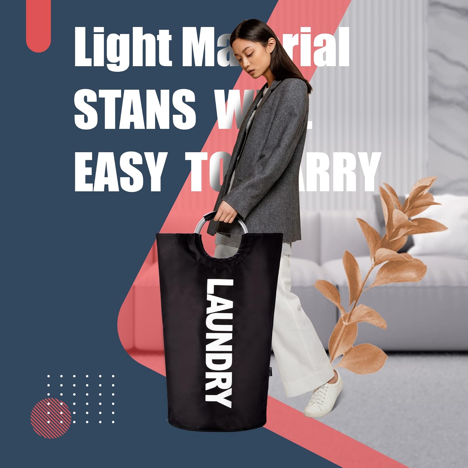 Sturdy 90L Folding Laundry Hamper 13 Colors