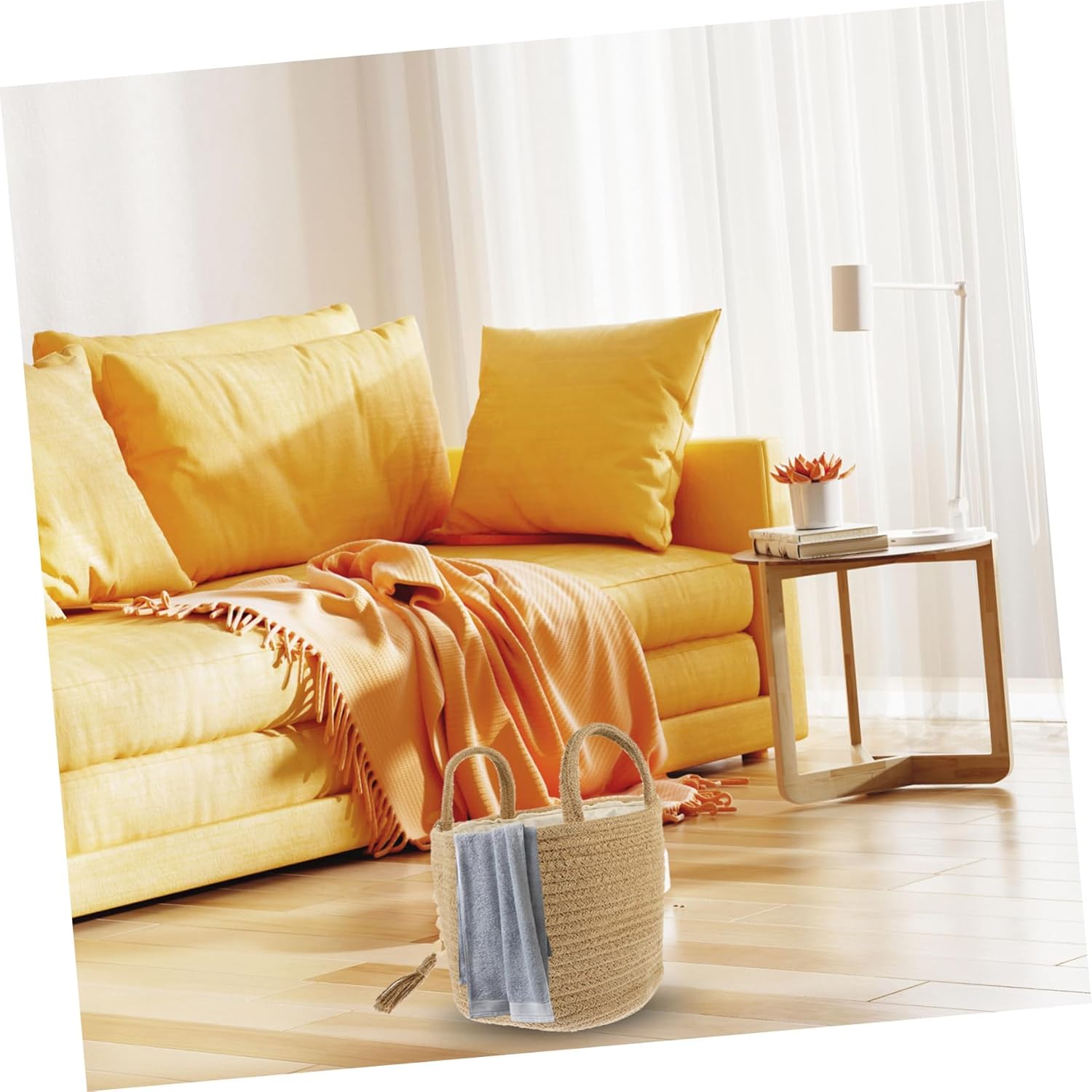 MAGICLULU Cotton Rope Laundry Basket with Dual Handles
