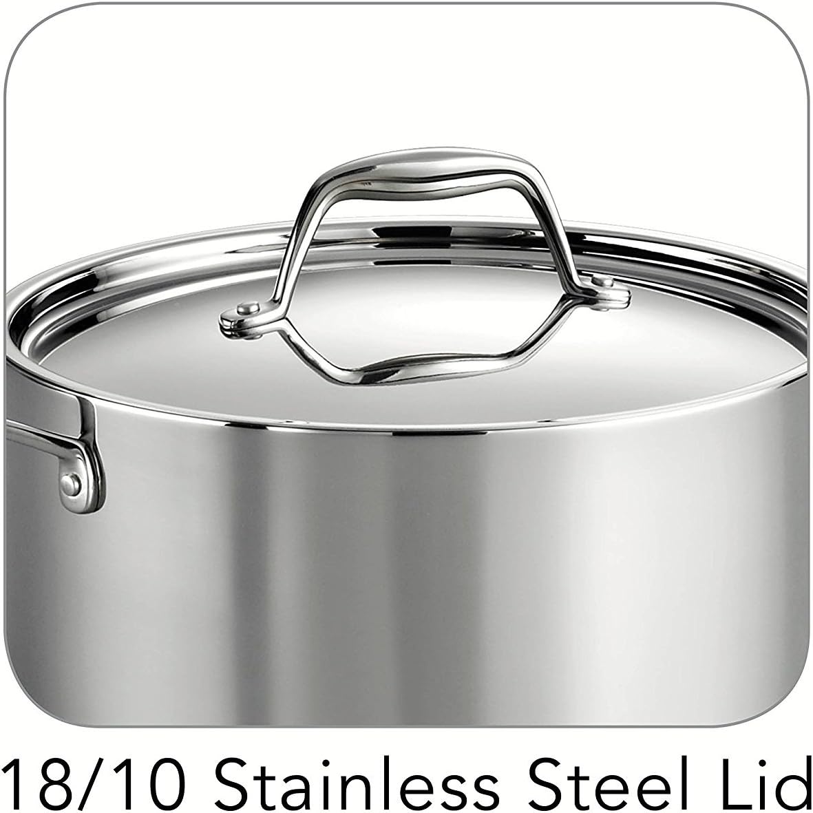 Tri-Ply Clad Stainless Steel 6-Quart Sauce Pot with Lid