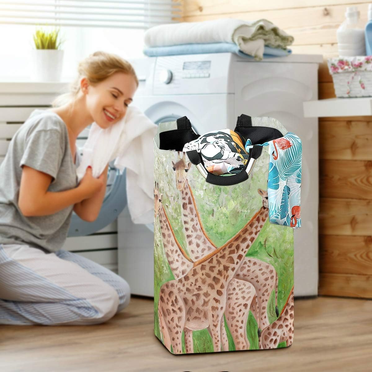 MOYYO Beautiful Giraffes Laundry Basket