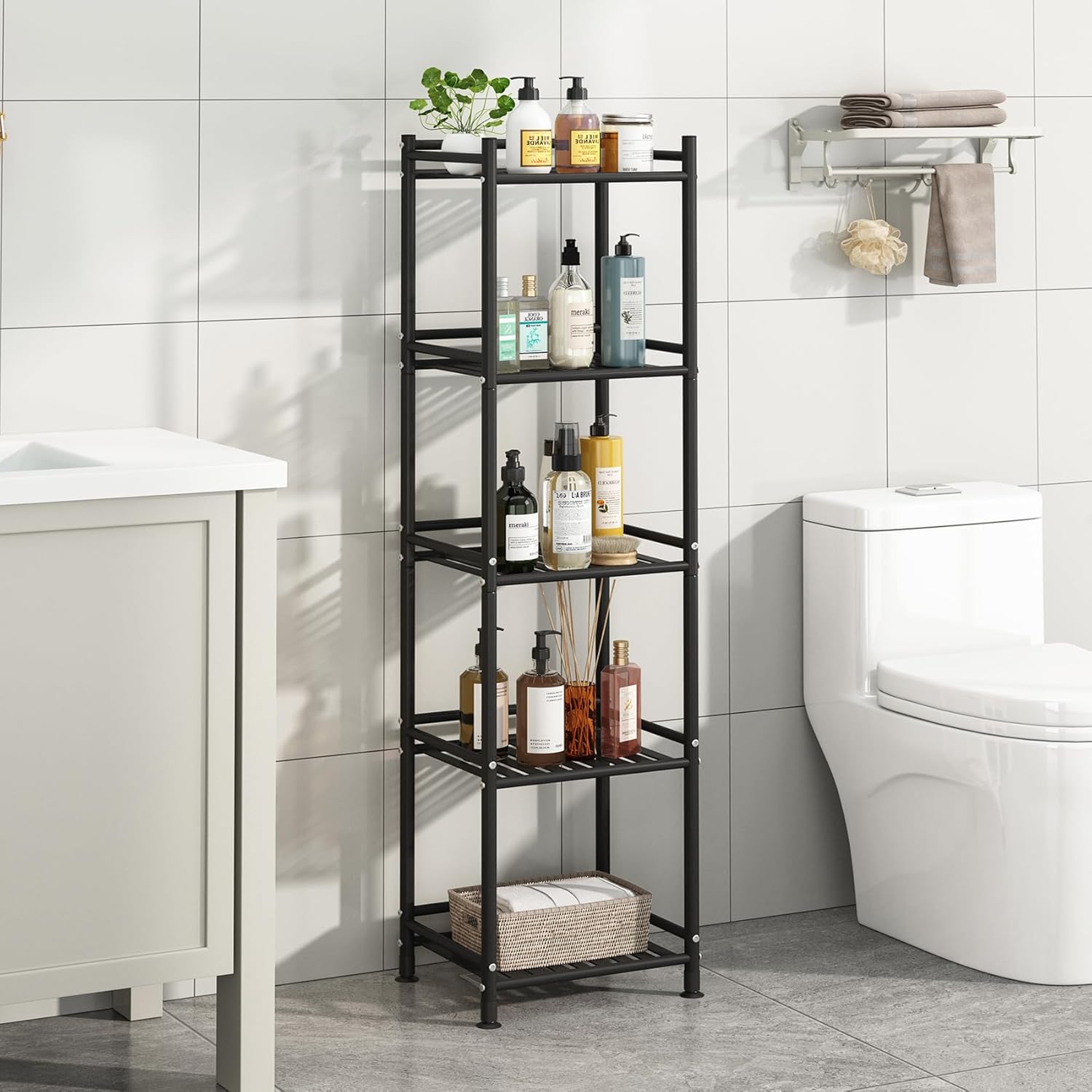 5 Tier Metal Standing Shelf for Organizing Your Space