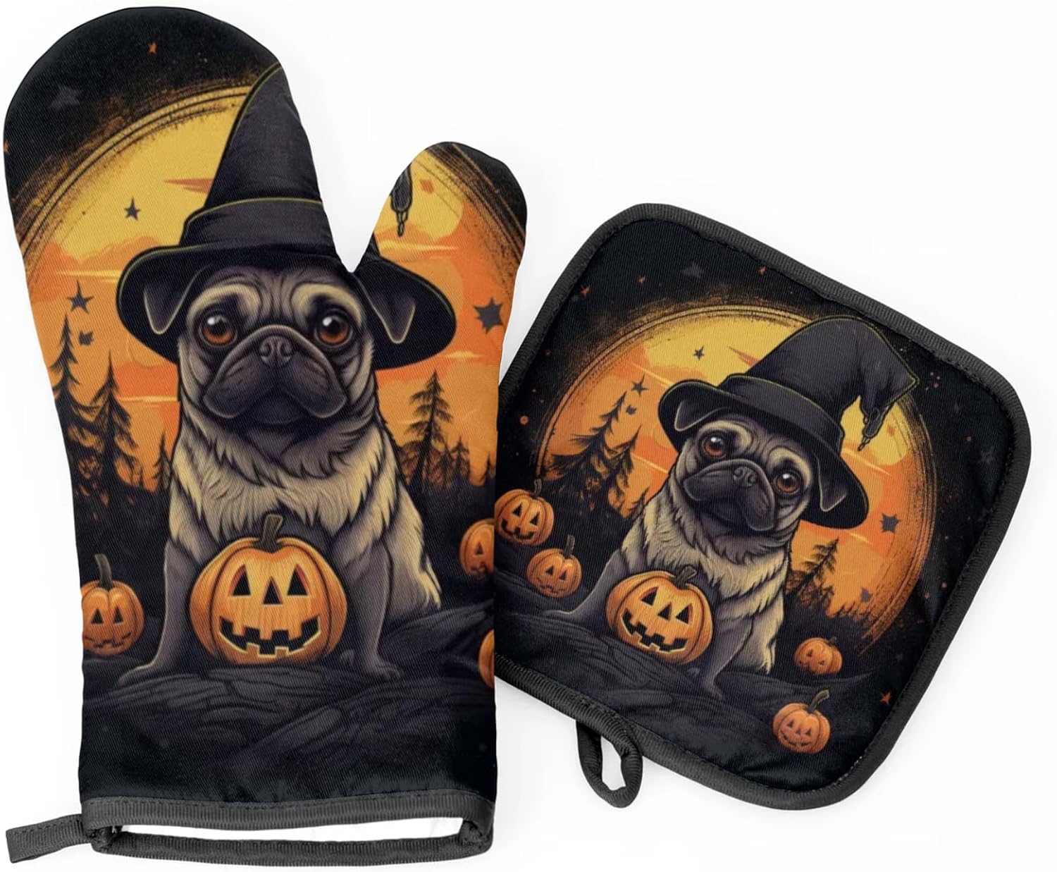 Halloween-Friendly Kitchen Mitts Pot Holders Set