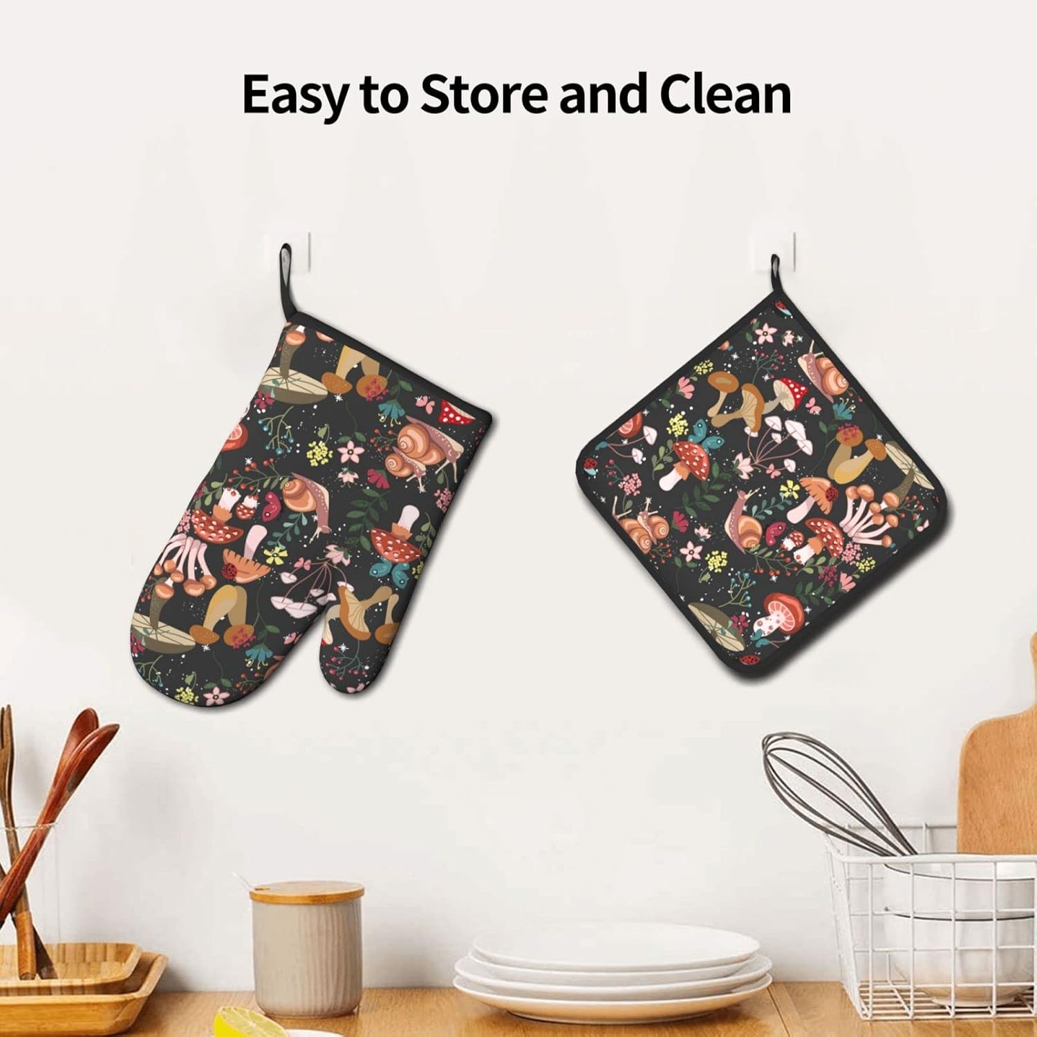 Aoojanu 2 Set Pot Holders Oven Mitts