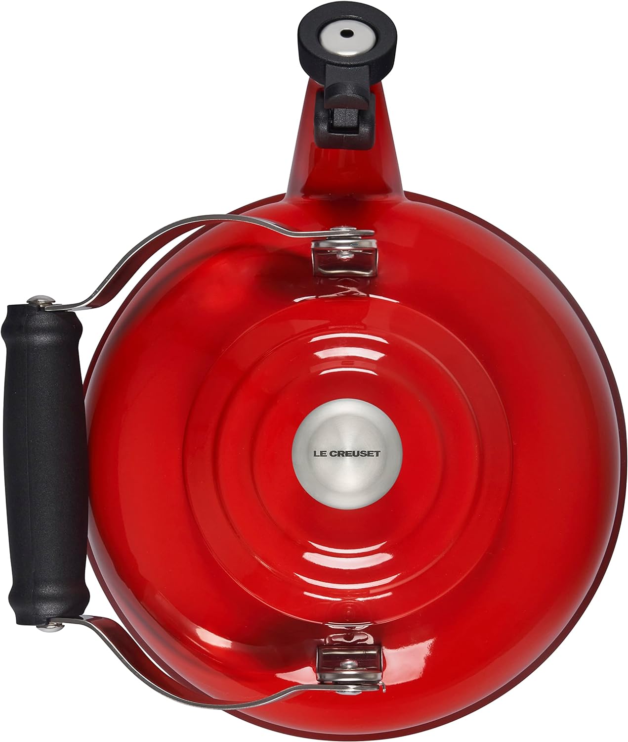Delightful Quencher Le Creusage Enamel On Steel Whistling Tea Kettle 17 qt Cerise
