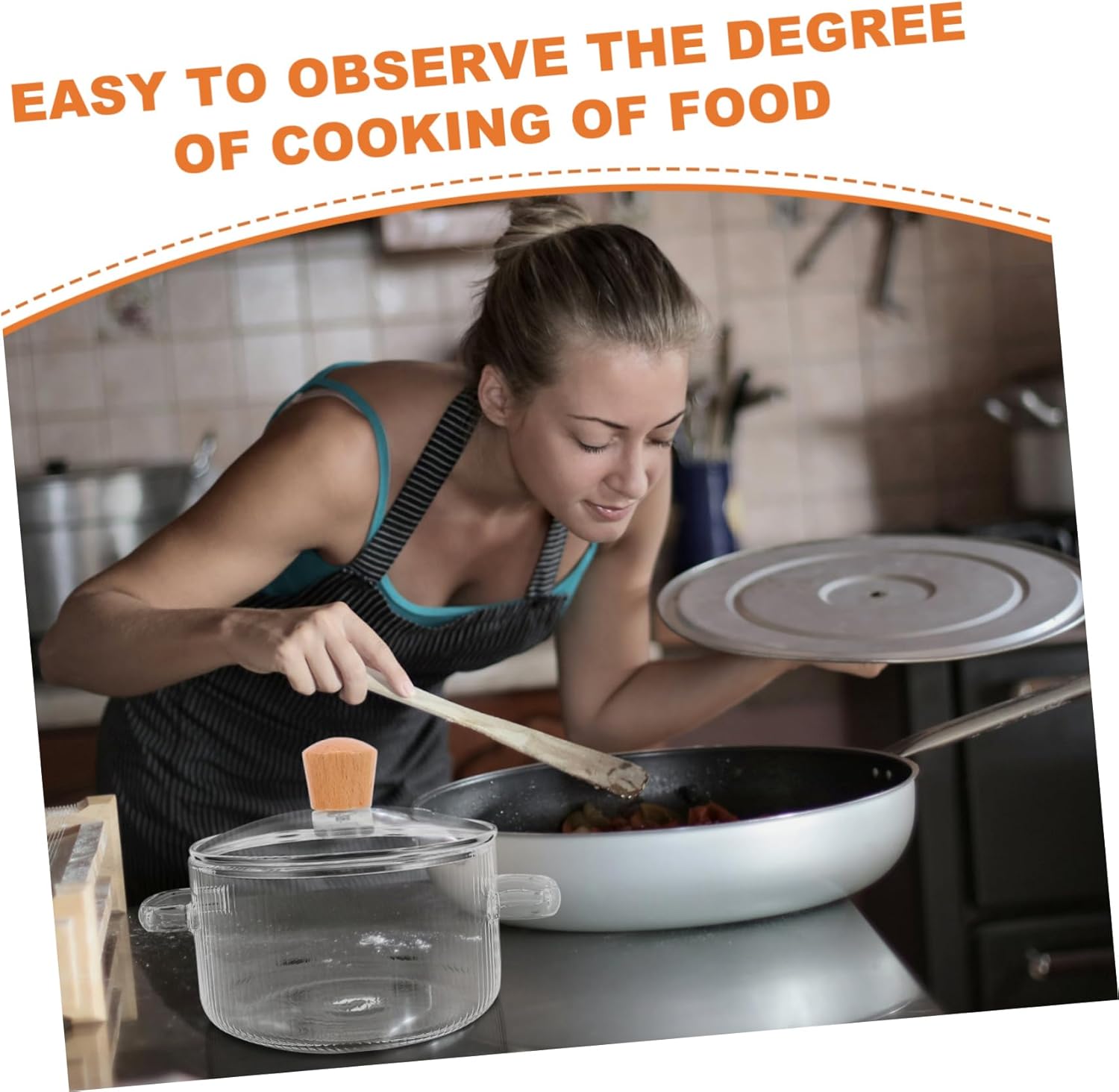 Prettyzoo Glass Saucepan with Cover