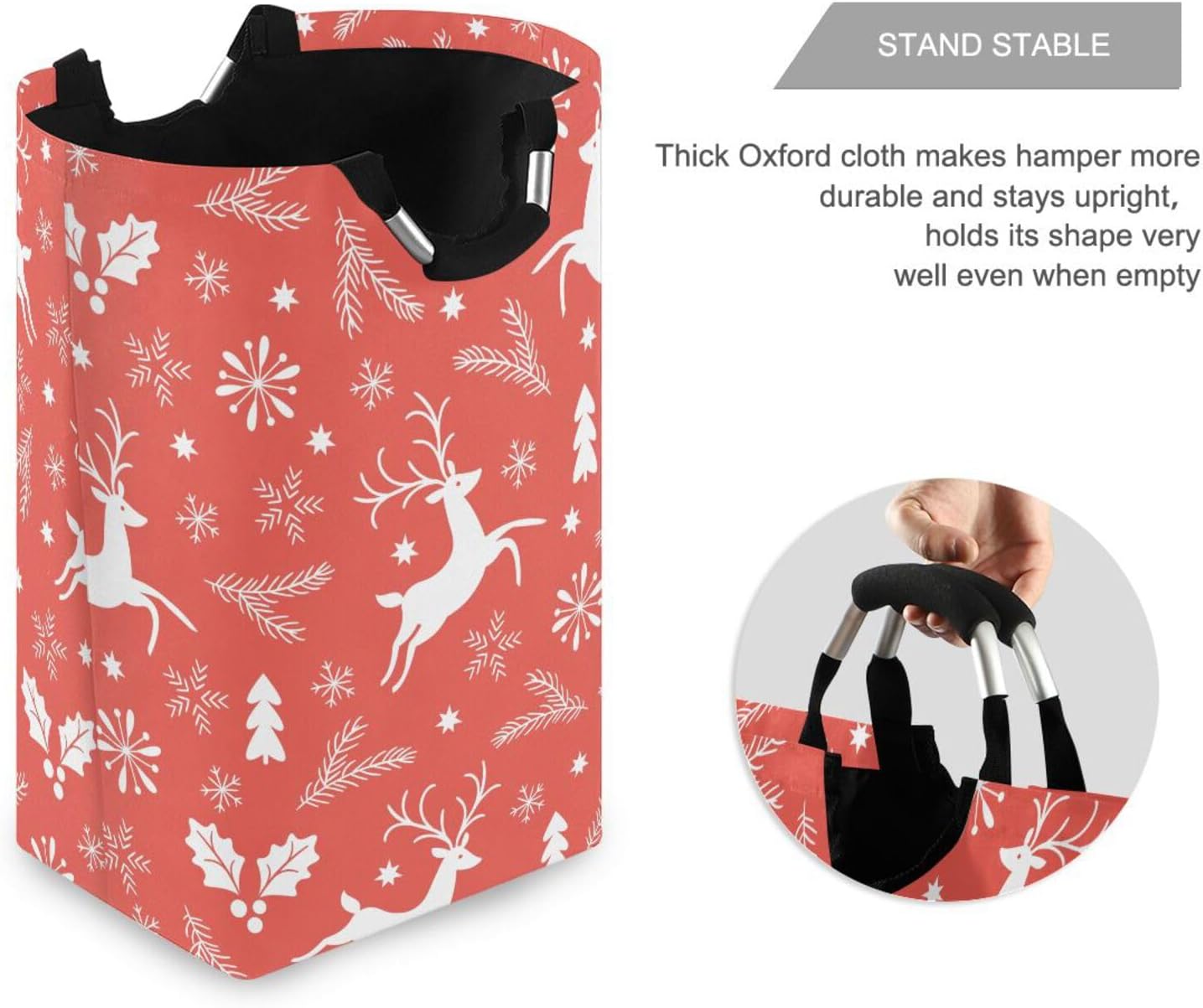 Kigai Collapsible Laundry Basket with Handles Waterproof Organizer for Daily Use