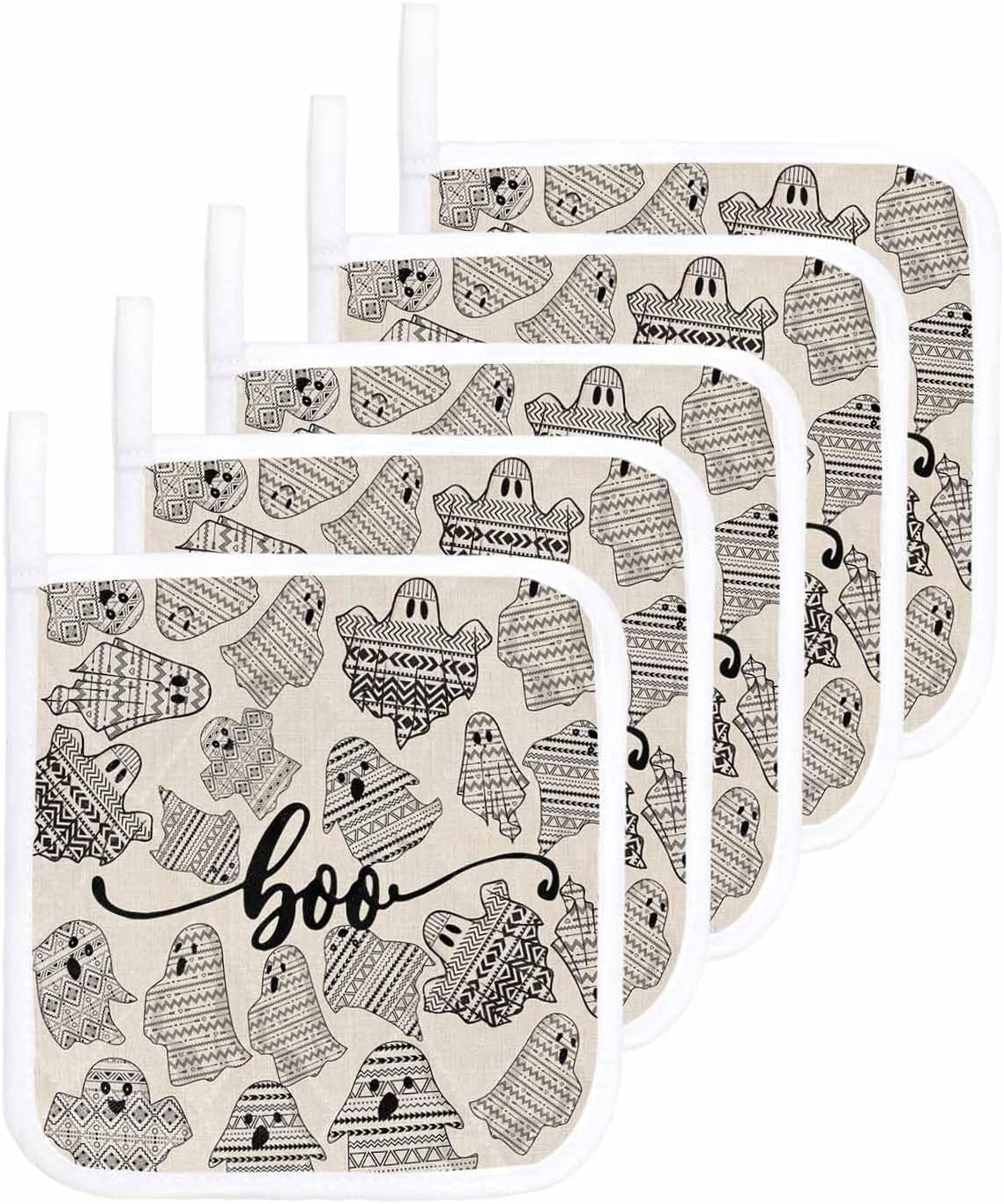 Boanket Black Halloween Pot Holders 5 Pack