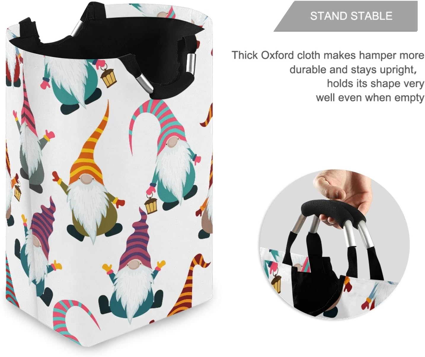 Christmas Funny Gnomes Laundry Basket - Foldable Storage for Kids Bathroom laundrovia