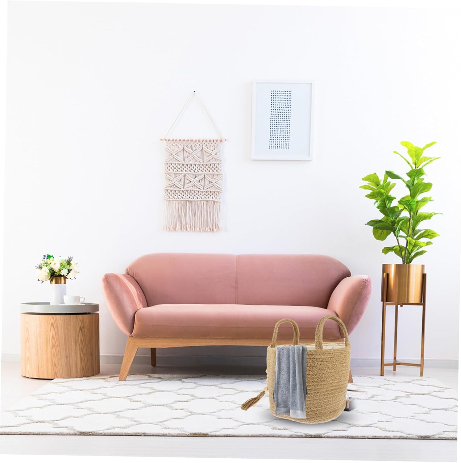 Elegant Aluminum Rope Laundry Basket