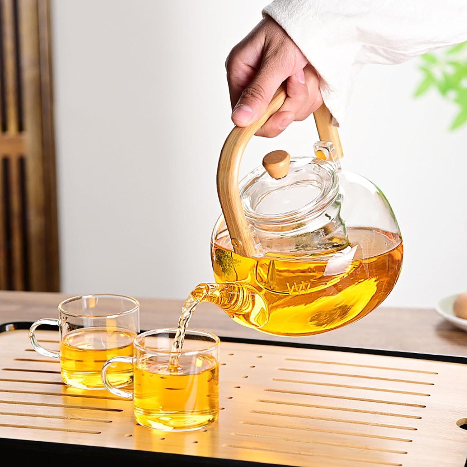 Stove-Top Glass Infuser Tea Pot 900ml - Microwave Dishwasher Safe