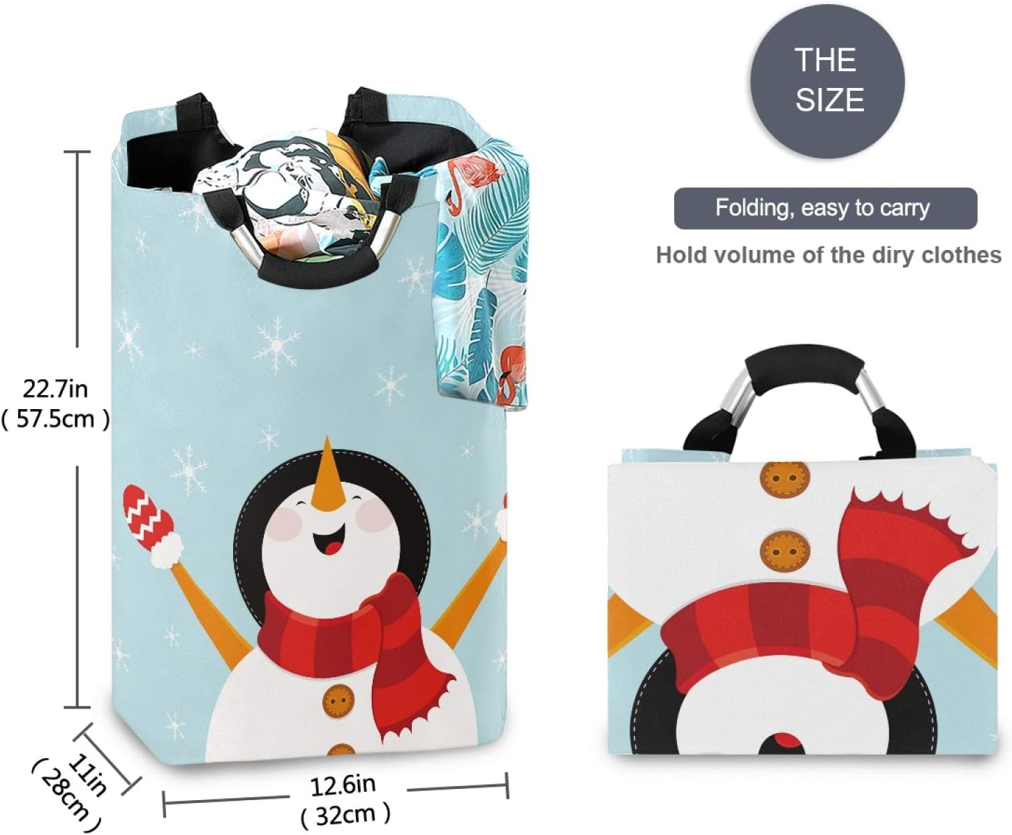 SUSIYO Snowman Enjoying Laundry Basket