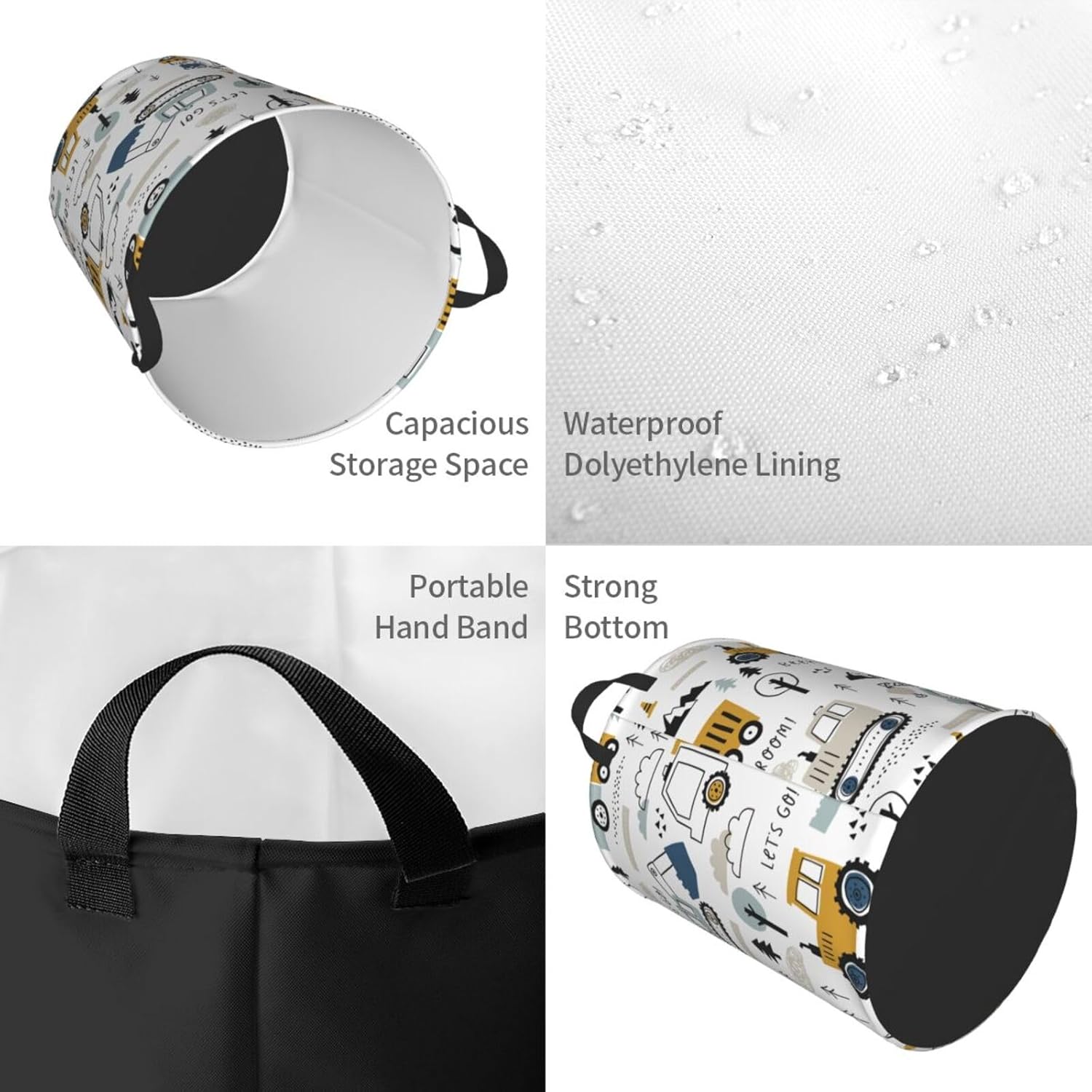 Stylish Water-Resistant Oxford Fabric Laundry Basket for Home Organization