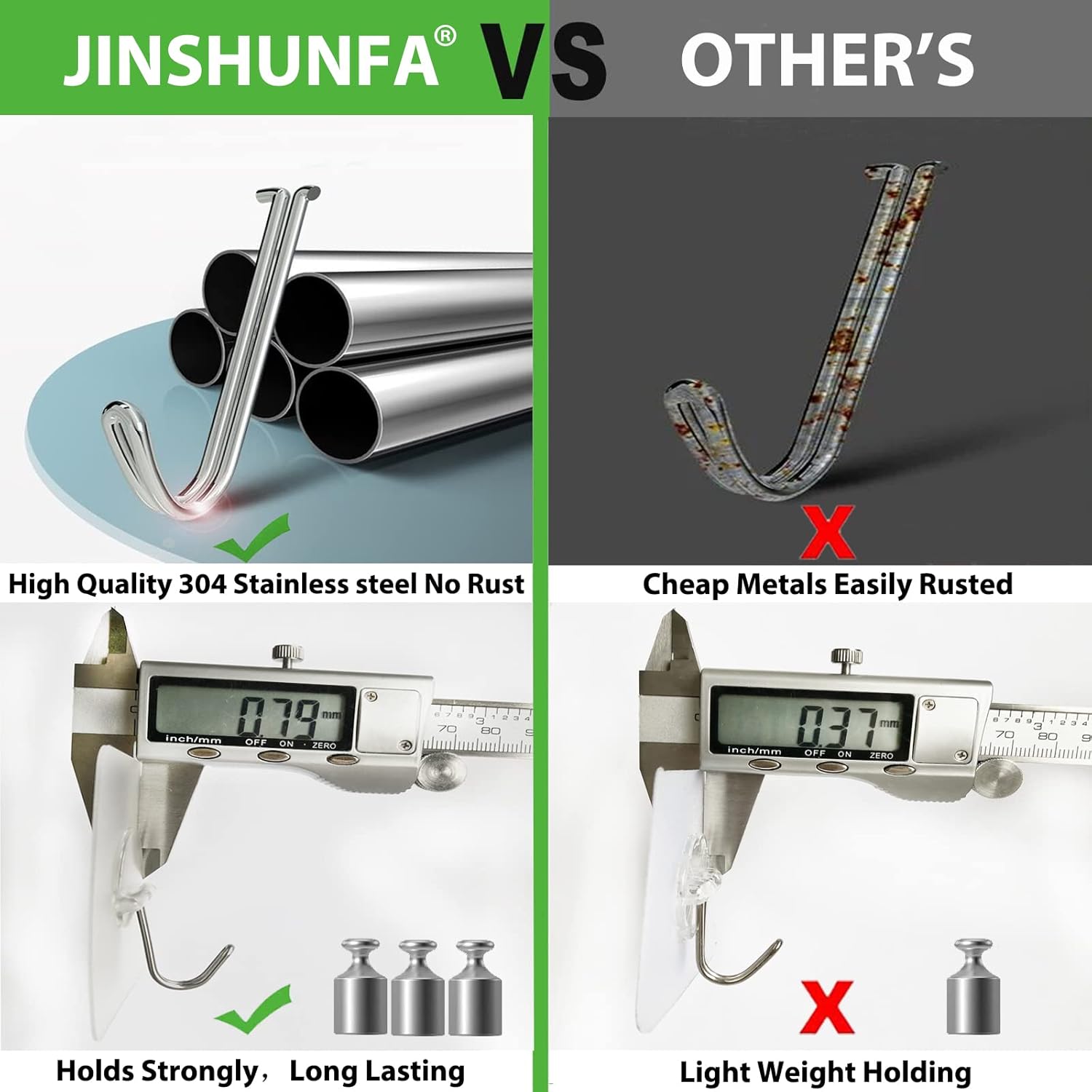 Strong adhesive hooks for home and outdoor use