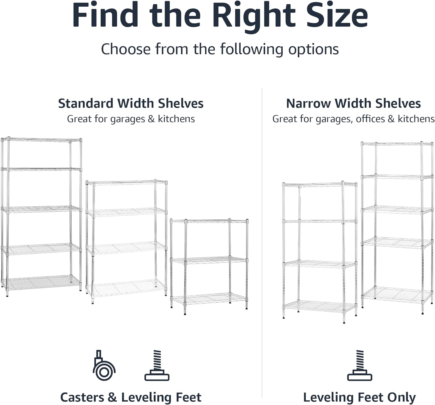 Amazon Basics 5-Shelf Steel Storage Unit 200 lb Capacity Chrome Finish