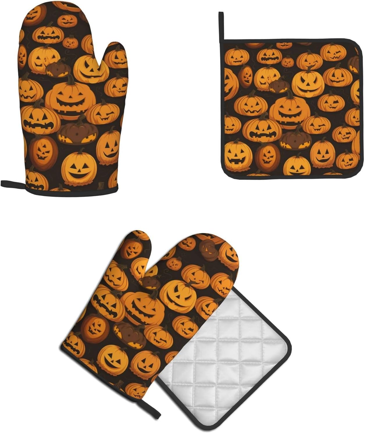 XHHRRDNZ Halloween pumpkin Oven Mitts Set of 2