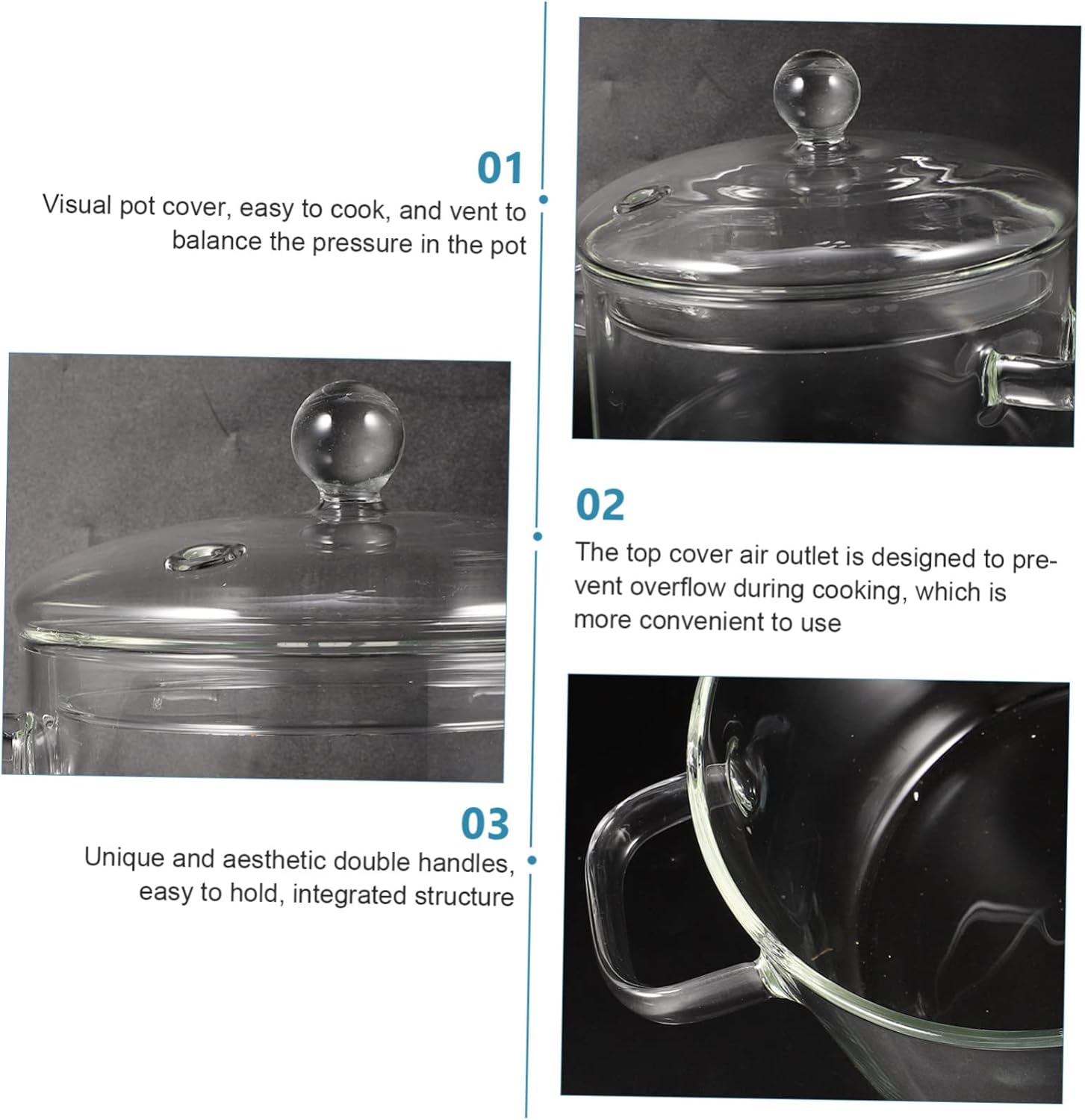 STOBAZA High-Borosilicate Glass Stew Pot with Lid