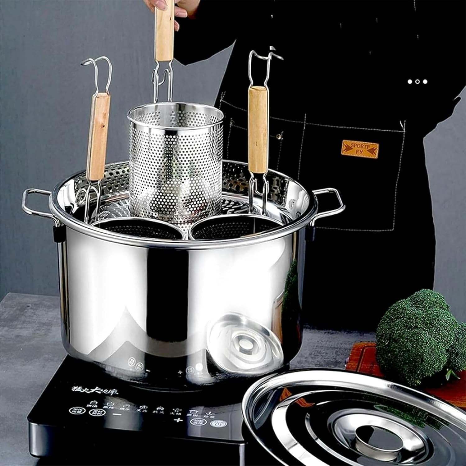 3-Piece Stainless Steel Pasta Cookware Set for Kitchen