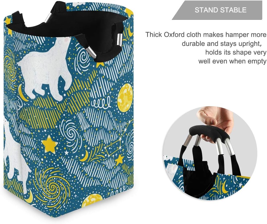 MOYYO Heavy Duty Polar Bear Foldable Laundry Basket