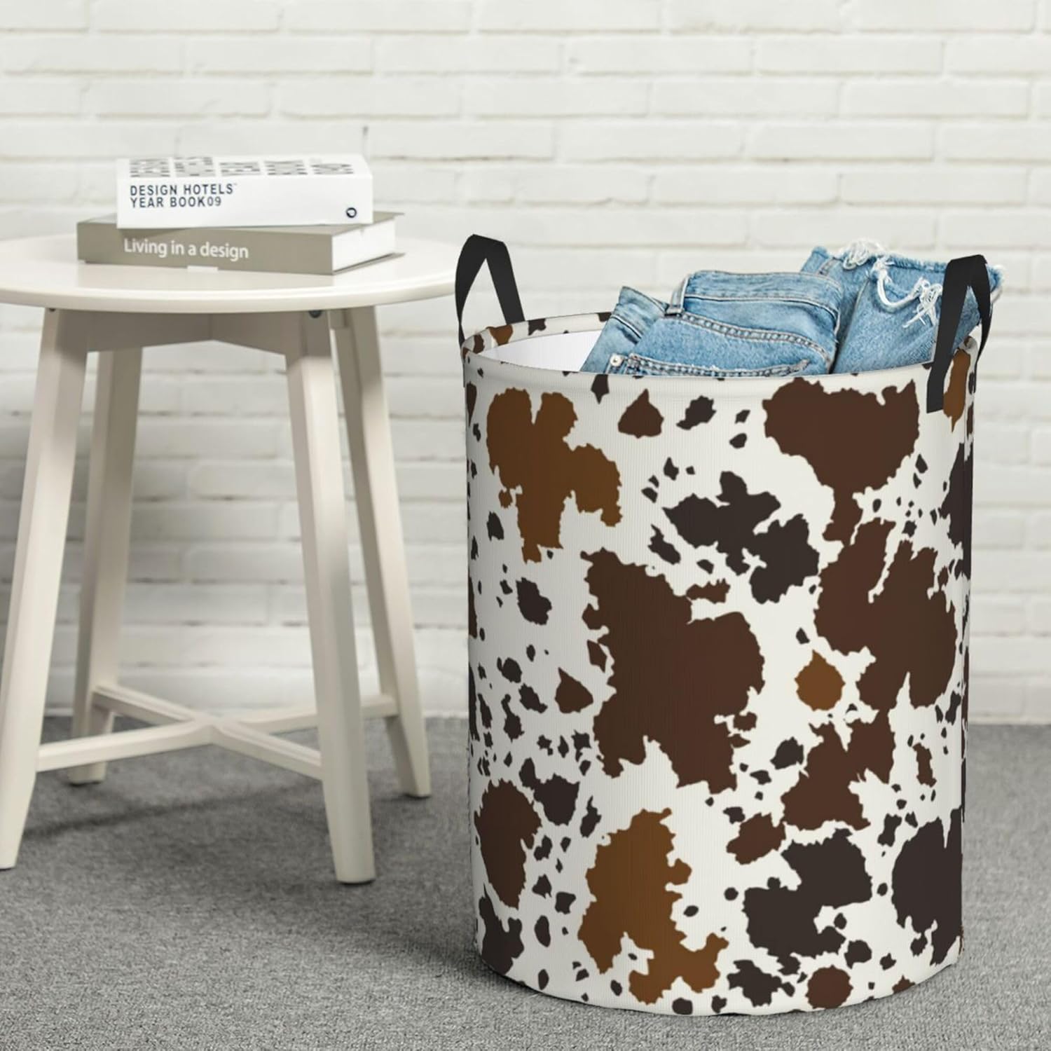 MZERSE Boys Girls Unique Laundry Hamper Basket Brown Skin Milk Cow Print