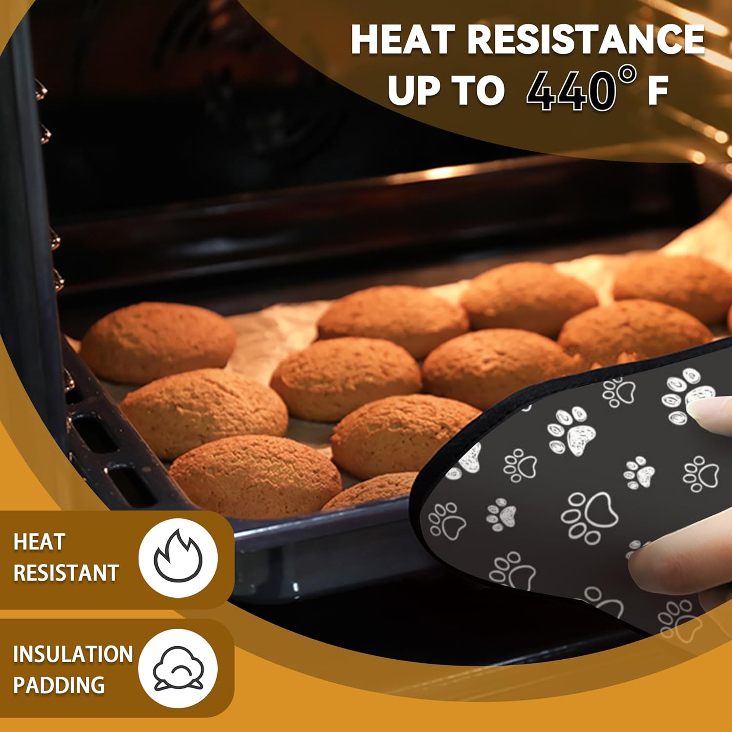 Cute Cat Dog Paw Pot Holder Set for Kitchen BBQ