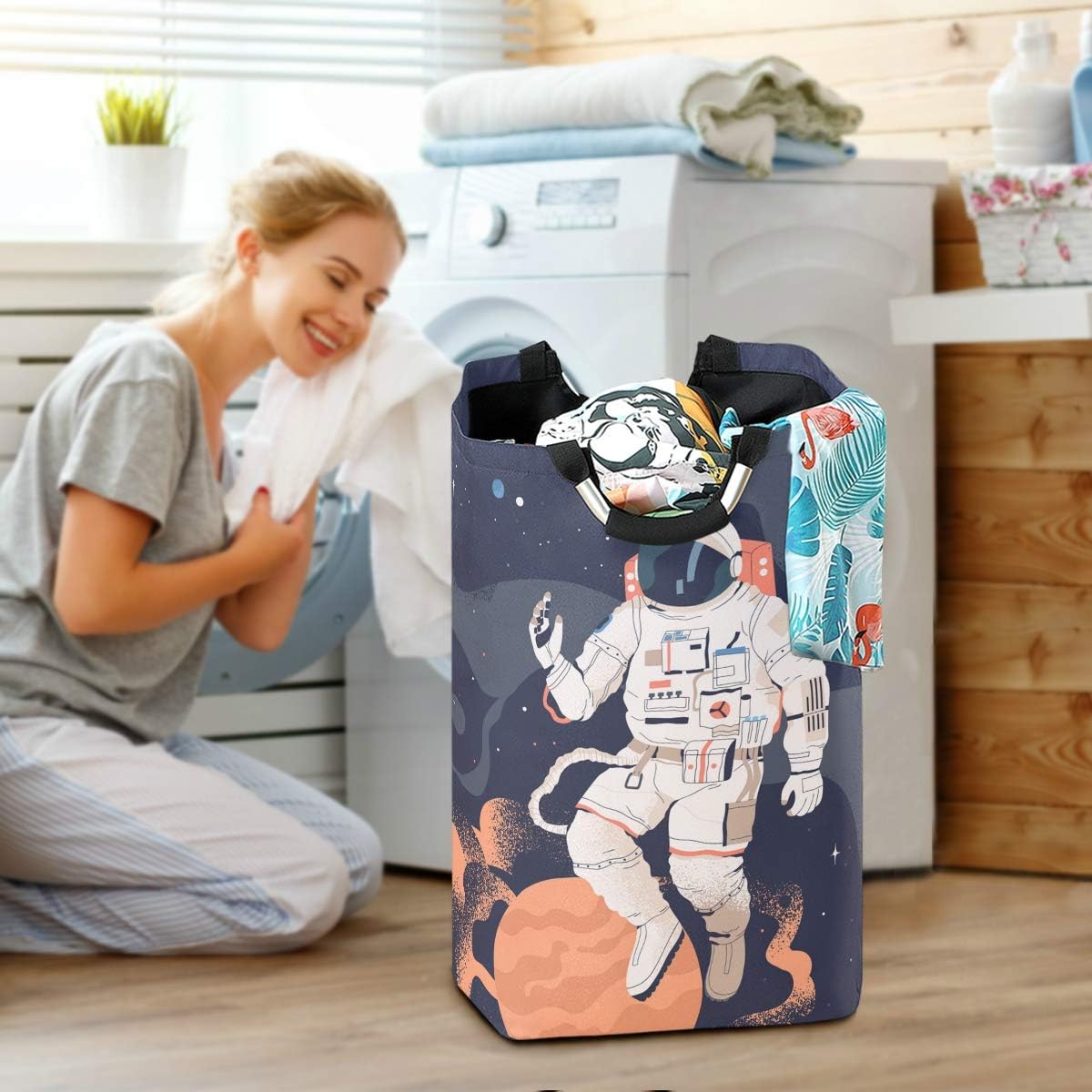 Astronaut Folding Laundry Basket