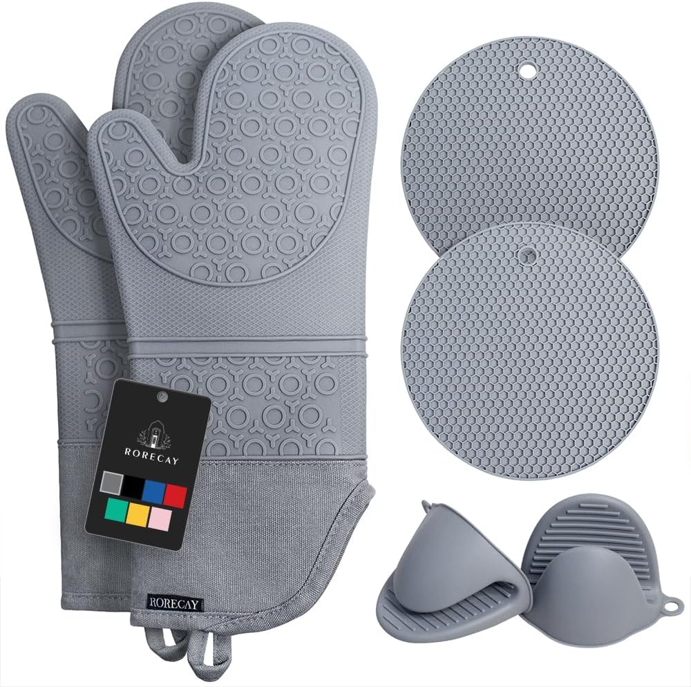 RoRecay Oven Mitt Potholder Set for Baking