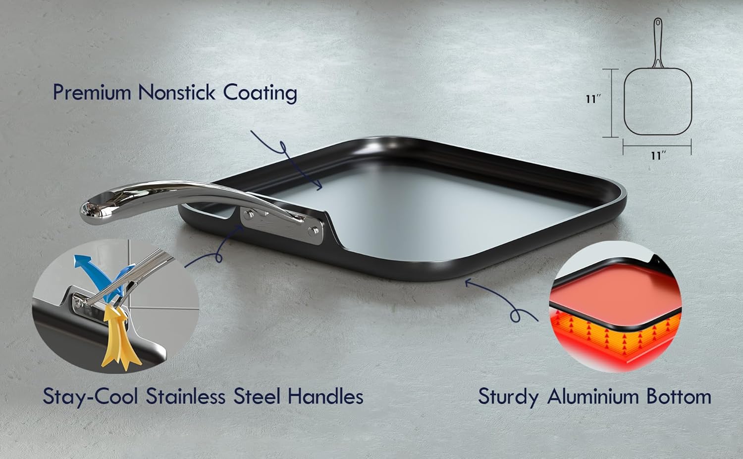 Cooks Standard Nonstick Griddle Pan Black