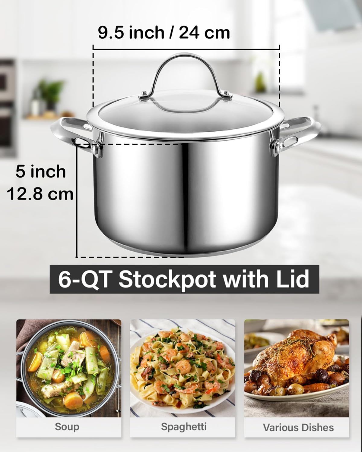 6-Quart Dutch Oven - Perfect for Cooking Serving Storing