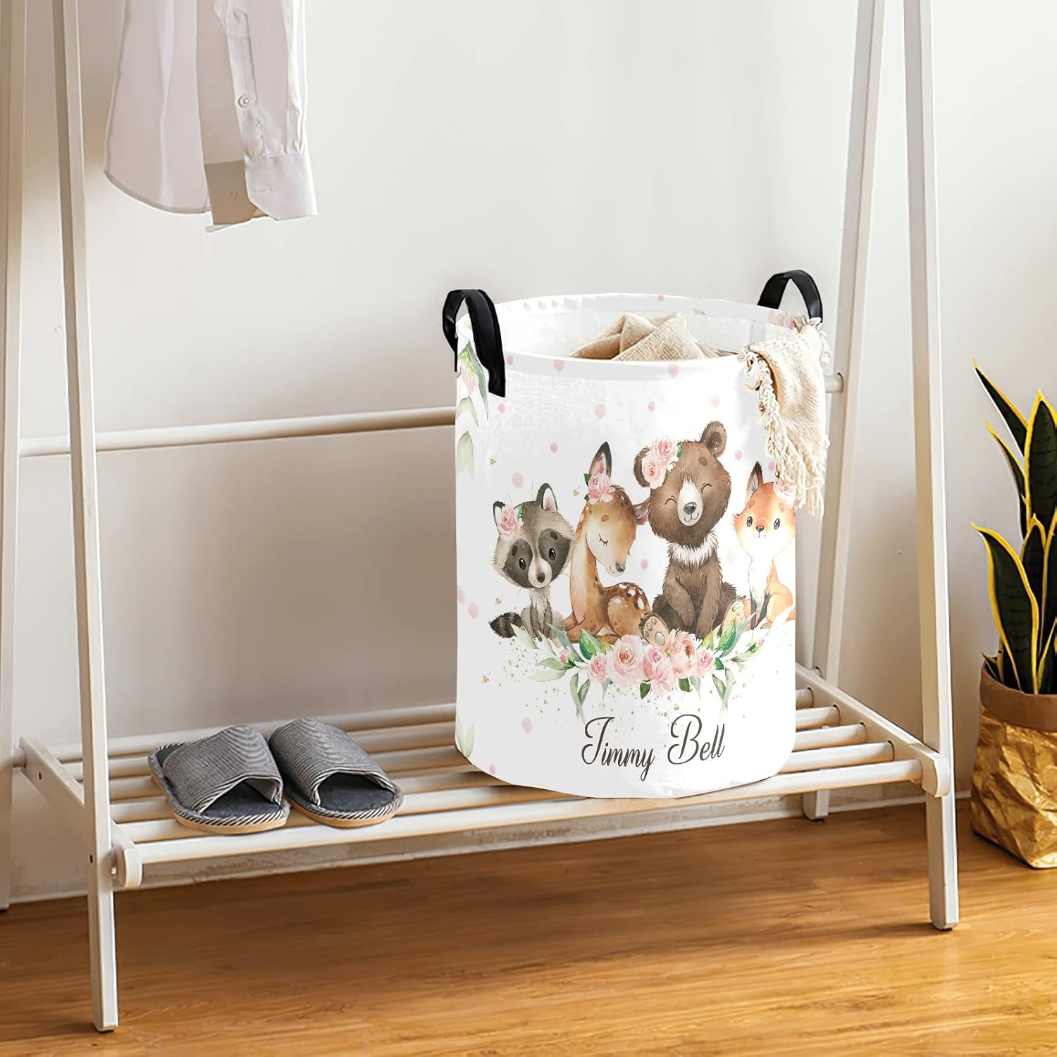 Personalized Floral Laundry Hamper