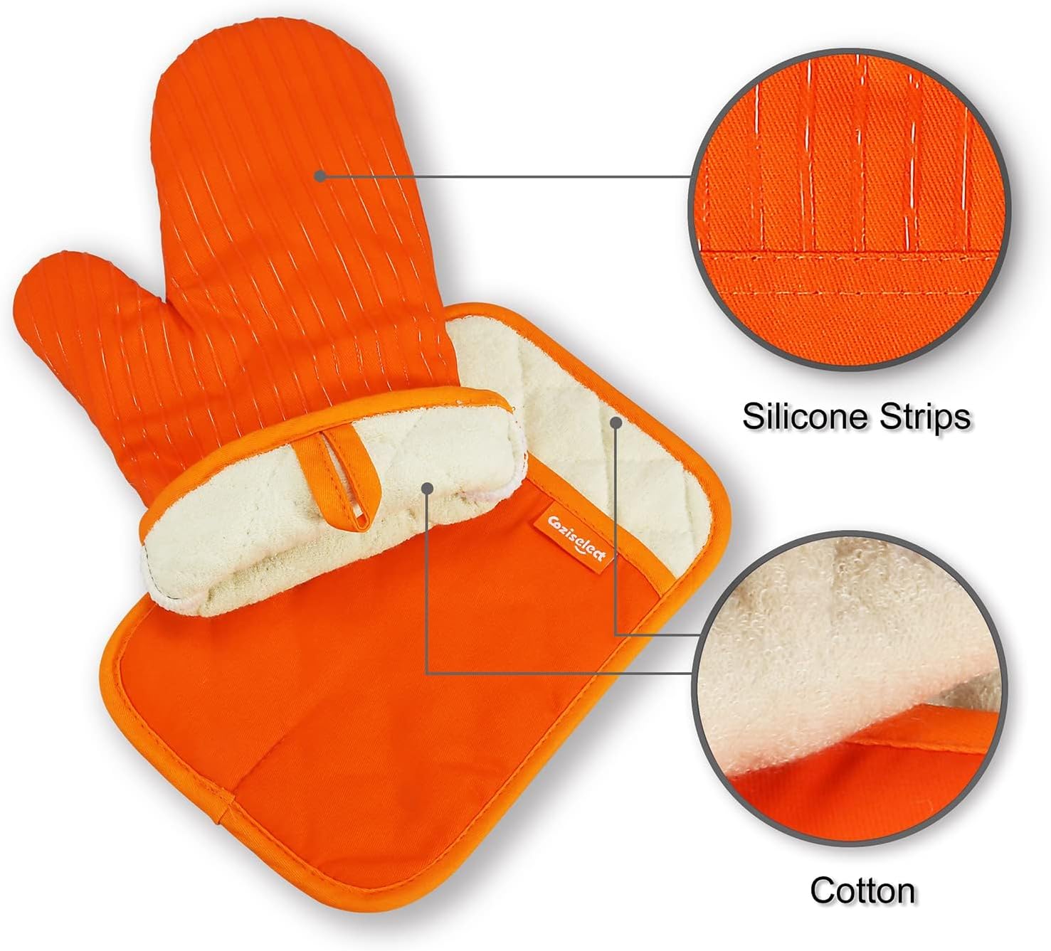 Coziselect 4-Piece Oven Mitts Pot Holders Heat-Resistant
