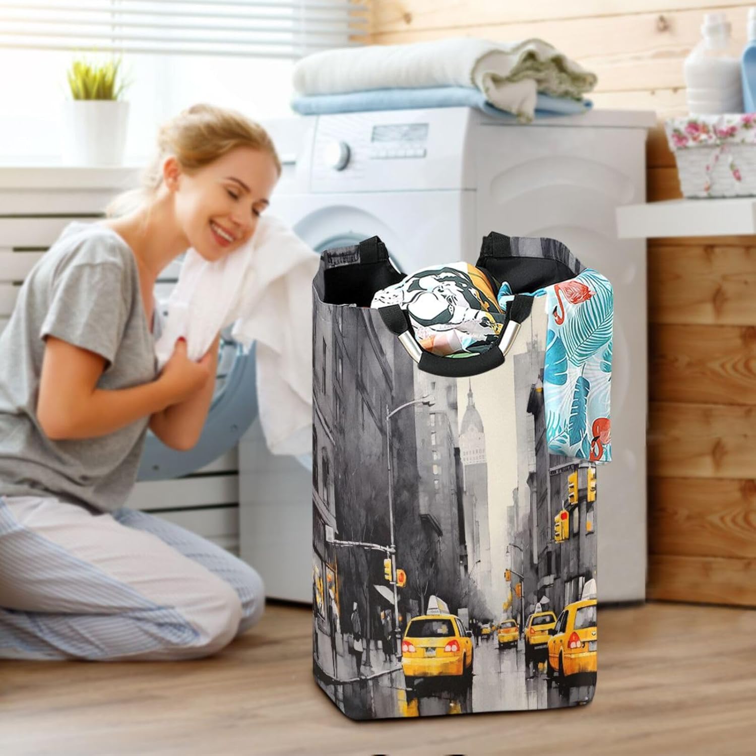 Kigai Collision-Resistant Laundry Basket with Handles