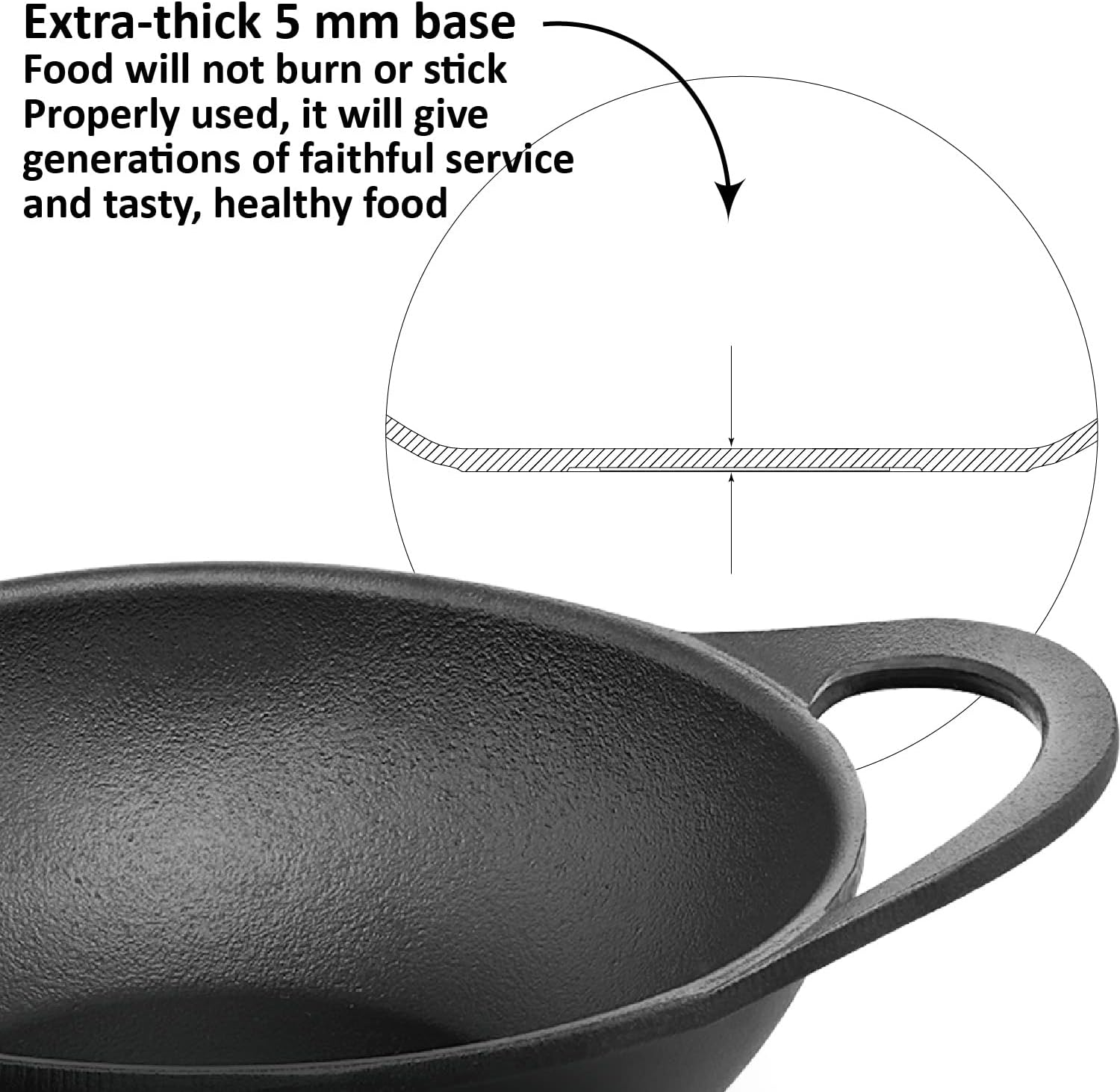 HAWKINS Futura 2L Cast Iron Kadhi Nonstick for Perfect Cooks