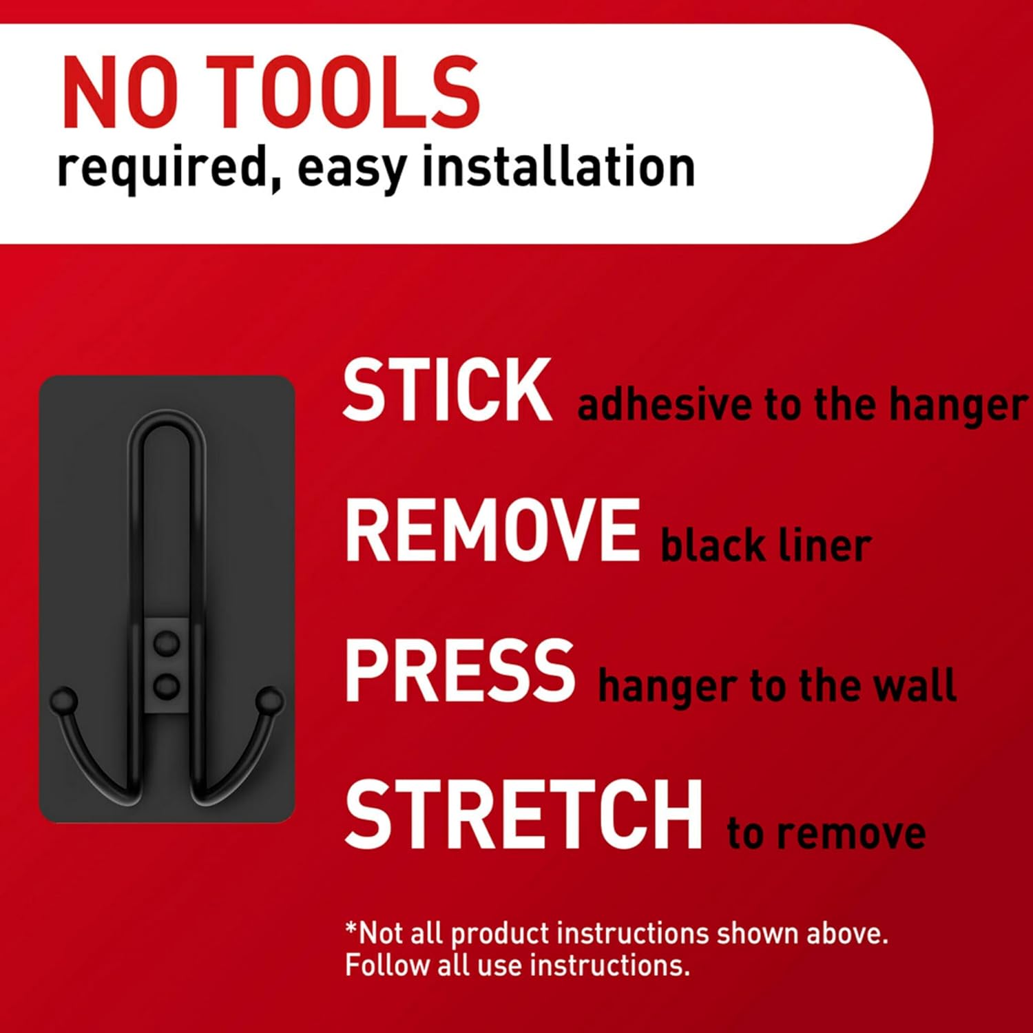 Command X-Large Matte Black Wall Hook