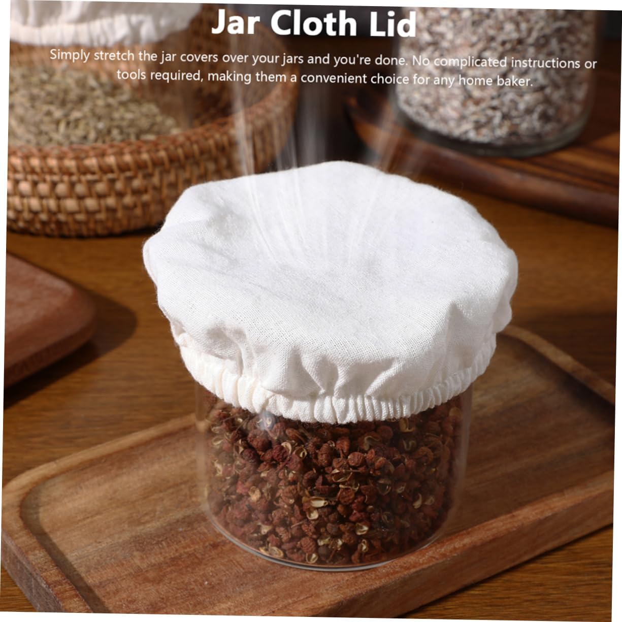 4pcs Cotton Jar Lid Covers for Storage and Canning