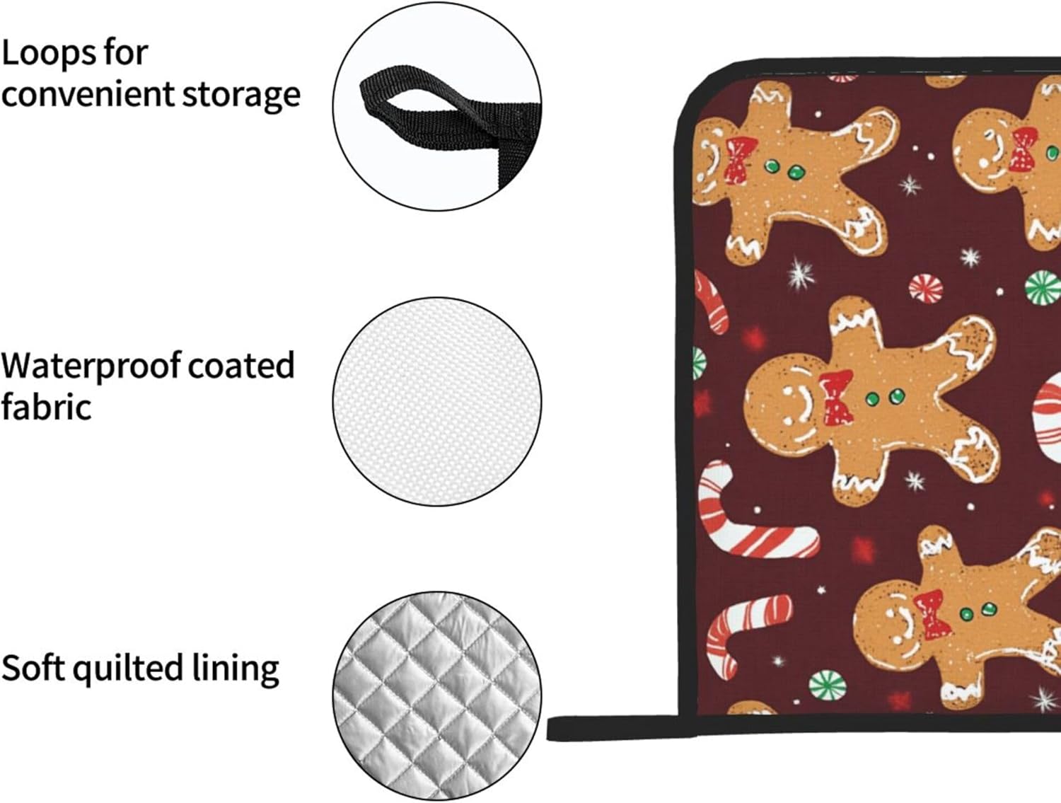 boxed Christmas gingerbread candy pot holders set of 2