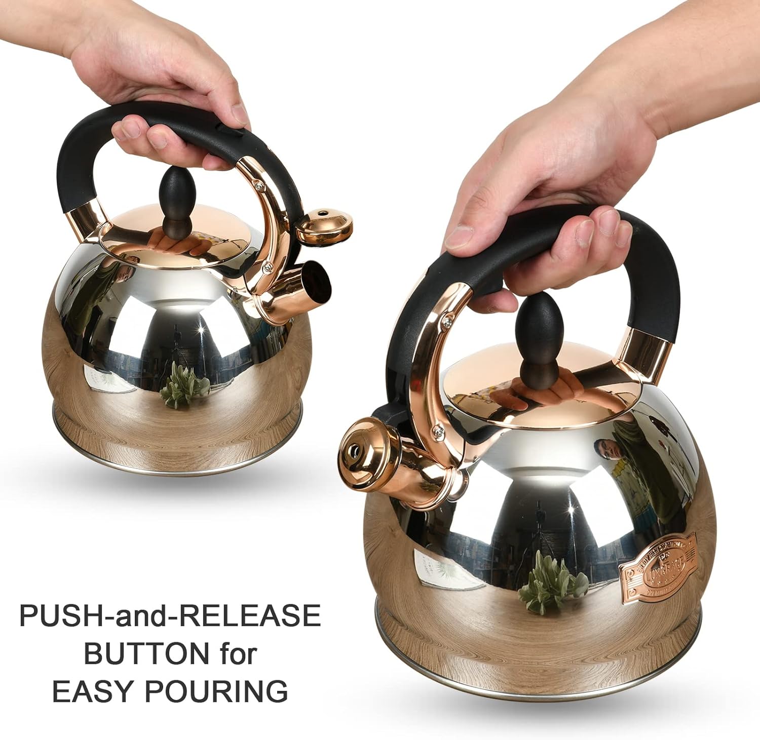 Stainless Steel Whistling Tea Kettle with 28 Quart Capacity