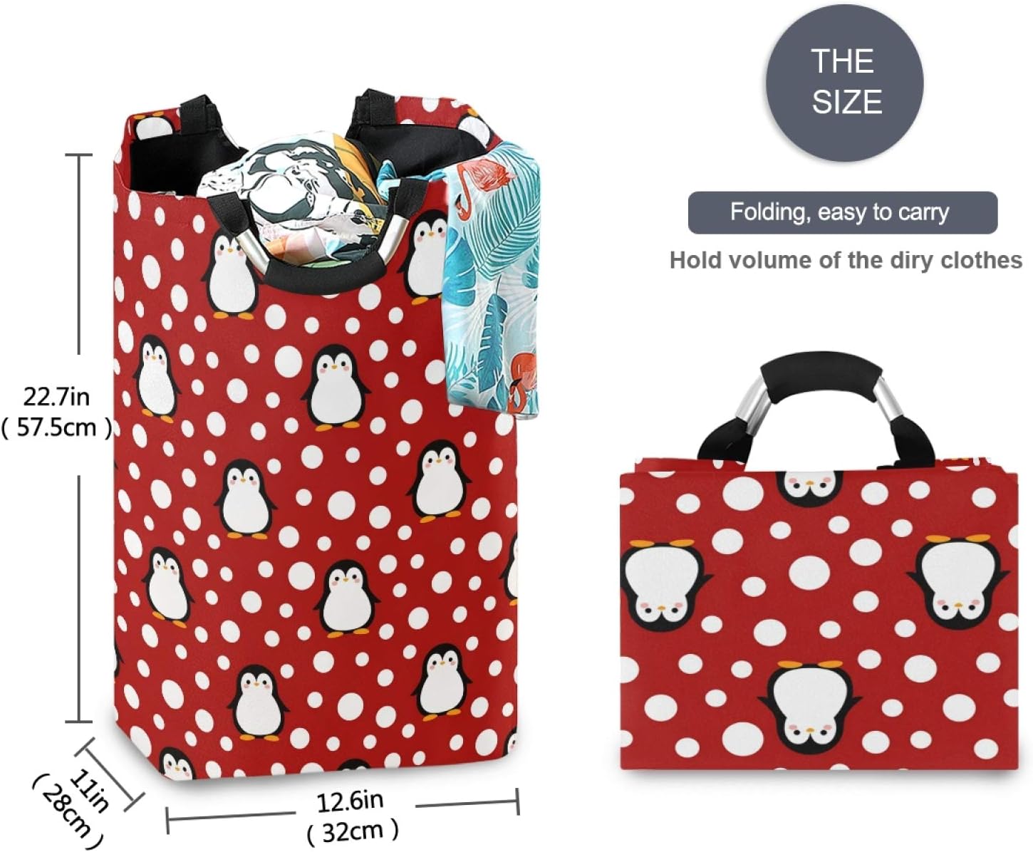 Susiyo Cute Penguin Collapsible Laundry Hamper for Home Organization